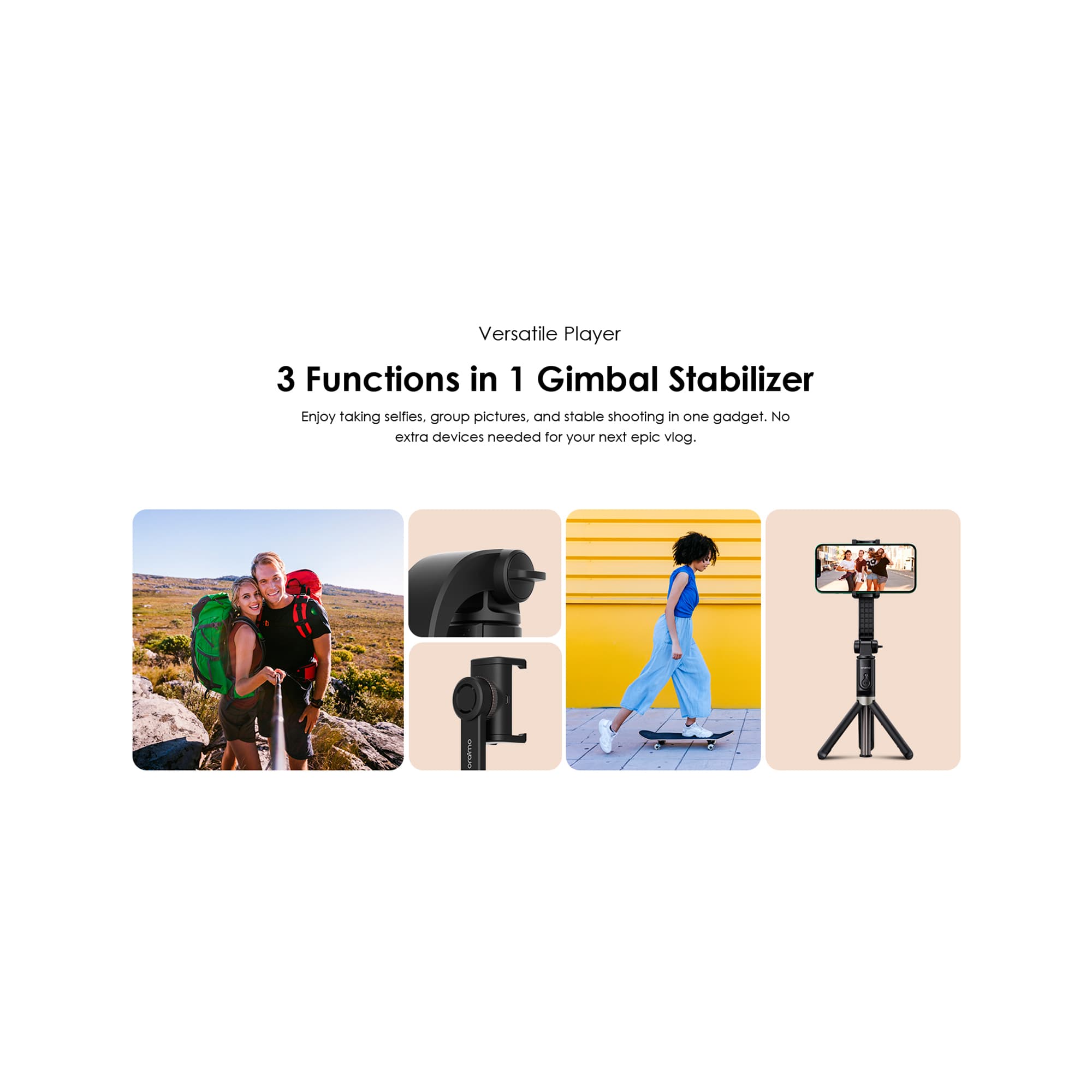 Gimbal Oraimo Ov-ghs1 Bluetooth Android Ios - 3
