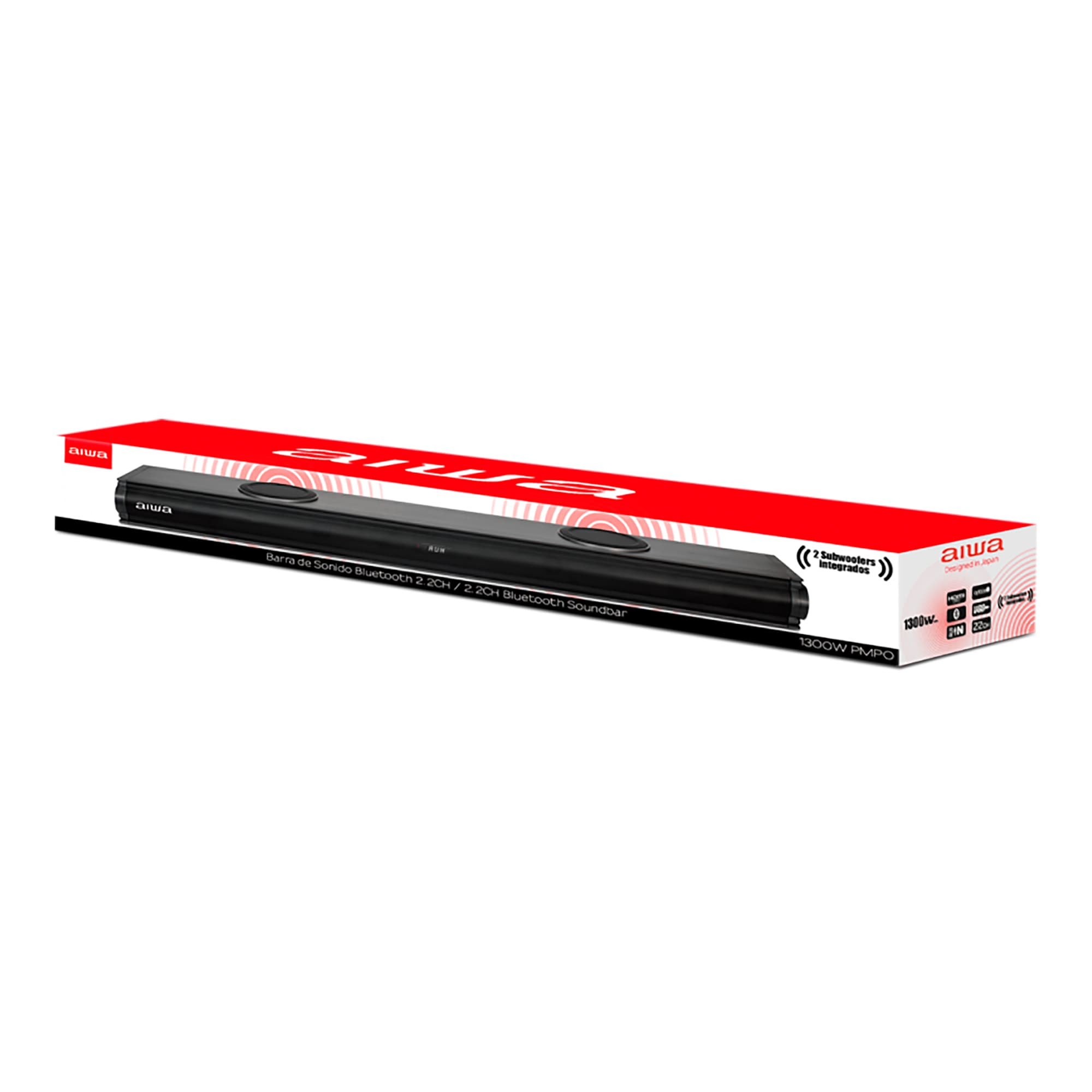 Barra De Sonido Aiwa Awsbh22 1300w Pmpo Bt - 2