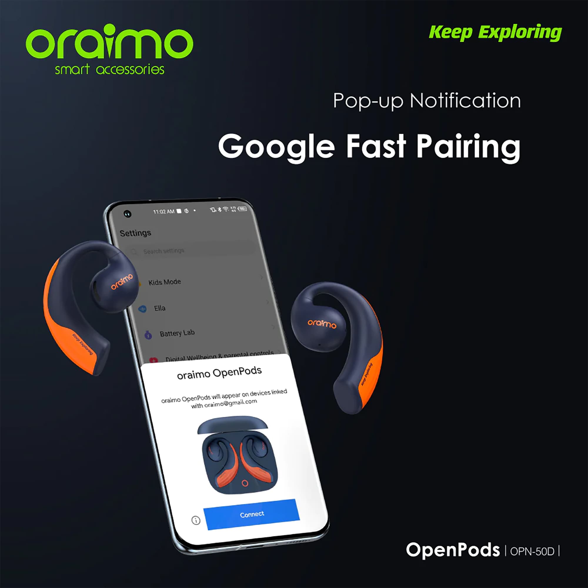 Auriculares Inalámbricos Oraimo Openpods Bt Llamadas - 11