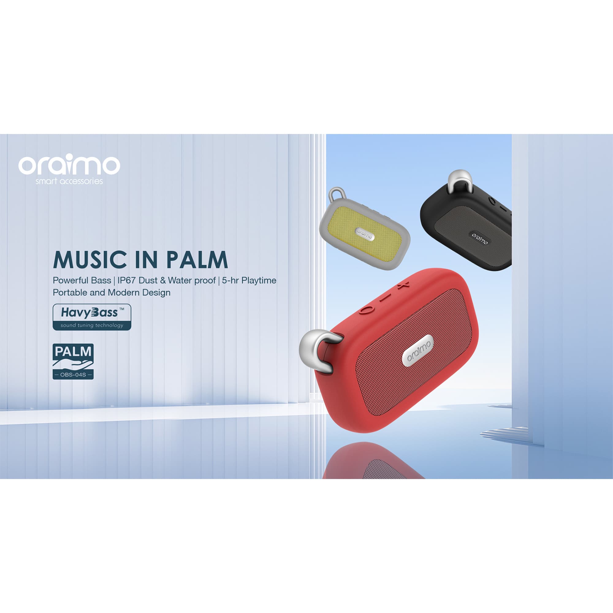 Parlante Inalámbrico Palm Oraimo Ip67 Bluetooth 3w - 2