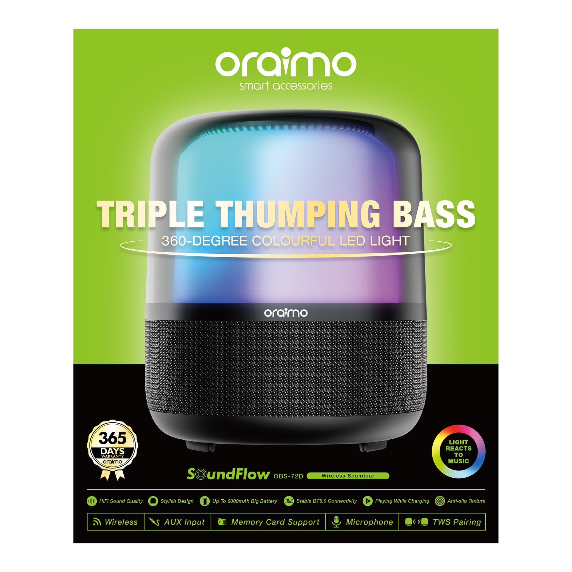 Parlante Inalámbrico Oraimo Soundflow 50w Bluetooth - 2