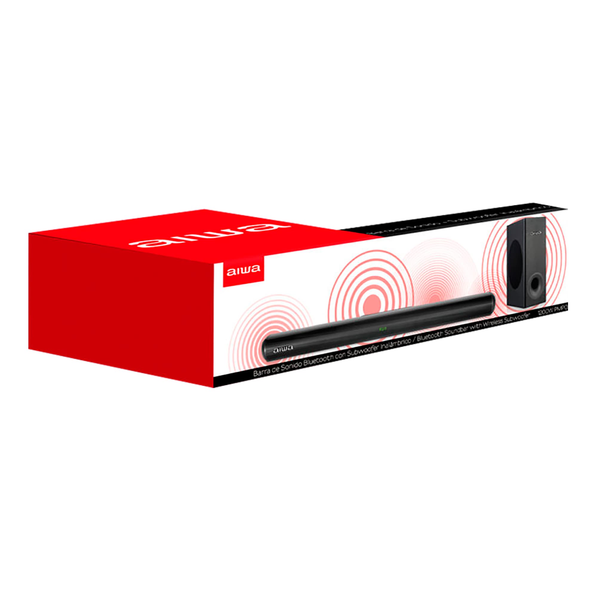 Barra Con Subwoofer Inalámbrico Aiwa Awsbh21ww 1200w Pmpo Bt - 2