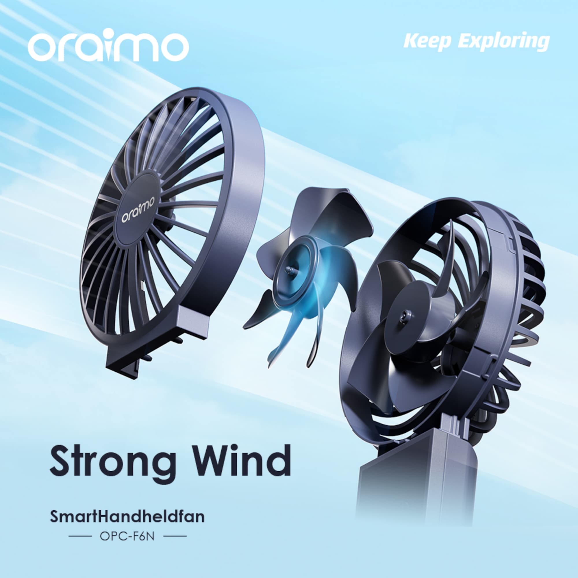 Ventilador de Mano Portátil Oraimo Opcf6n 4 Velocidades - 3