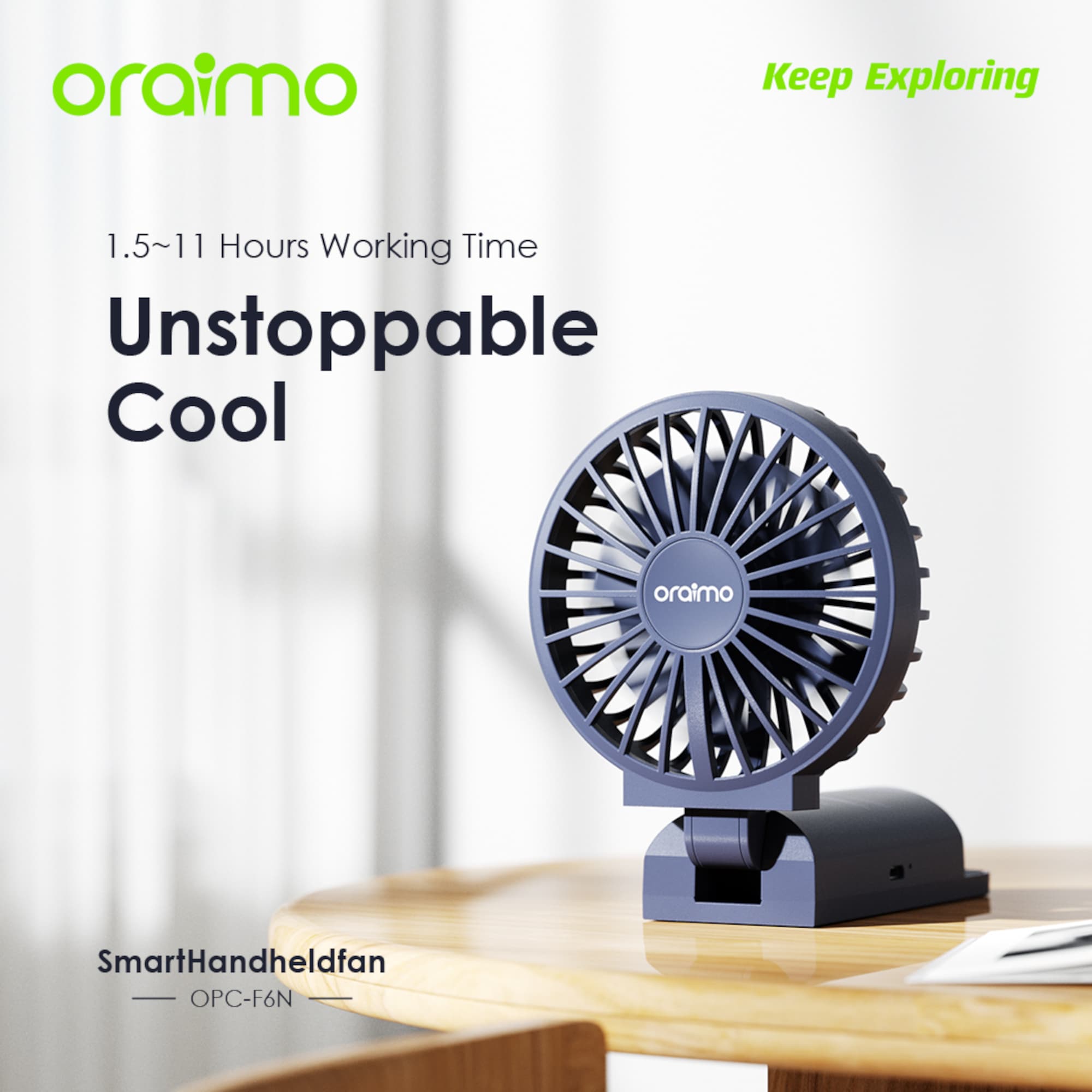 Ventilador de Mano Portátil Oraimo Opcf6n 4 Velocidades - 6