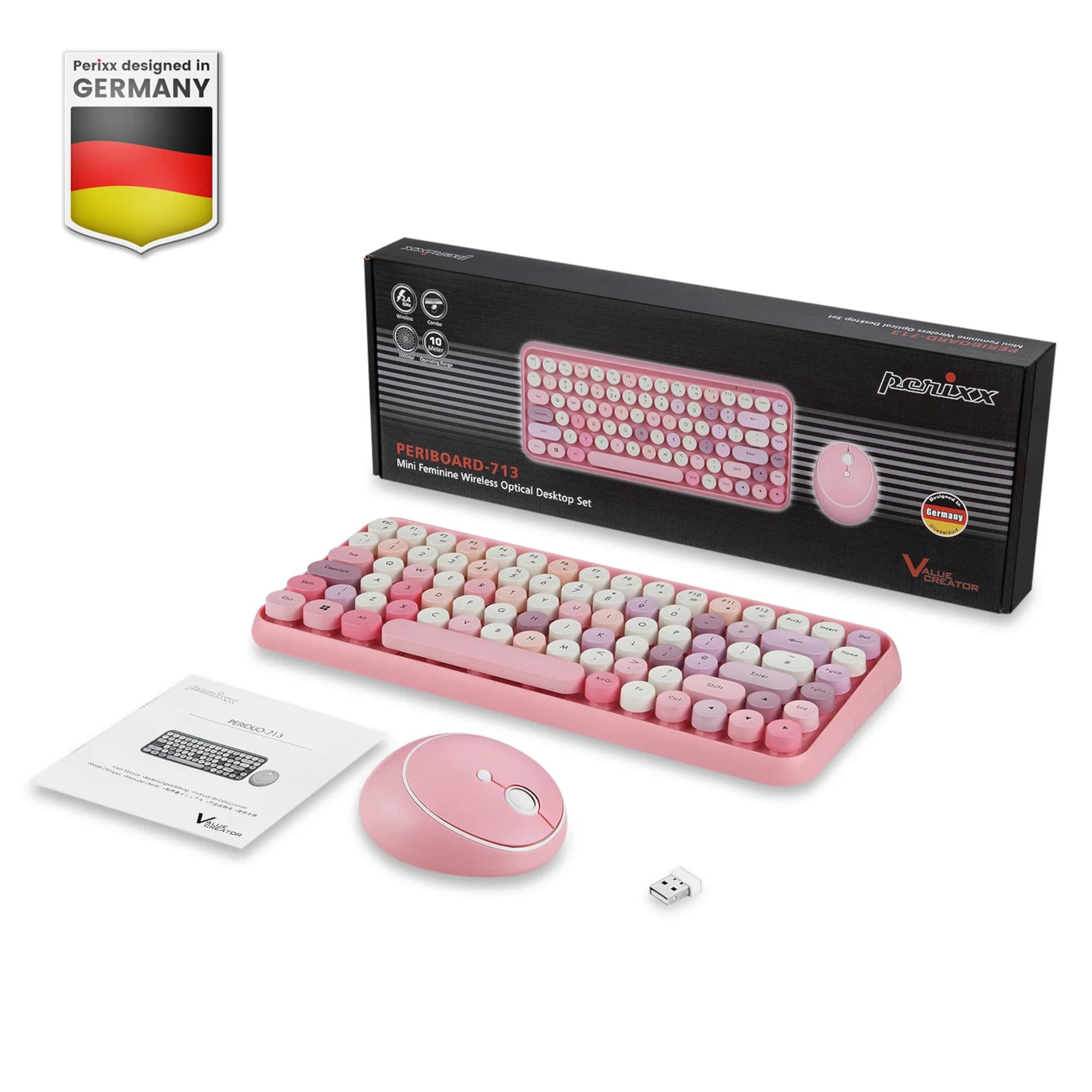 Combo Inalámbrico Mouse Y Teclado Español Perixx Periduo 713 - 8