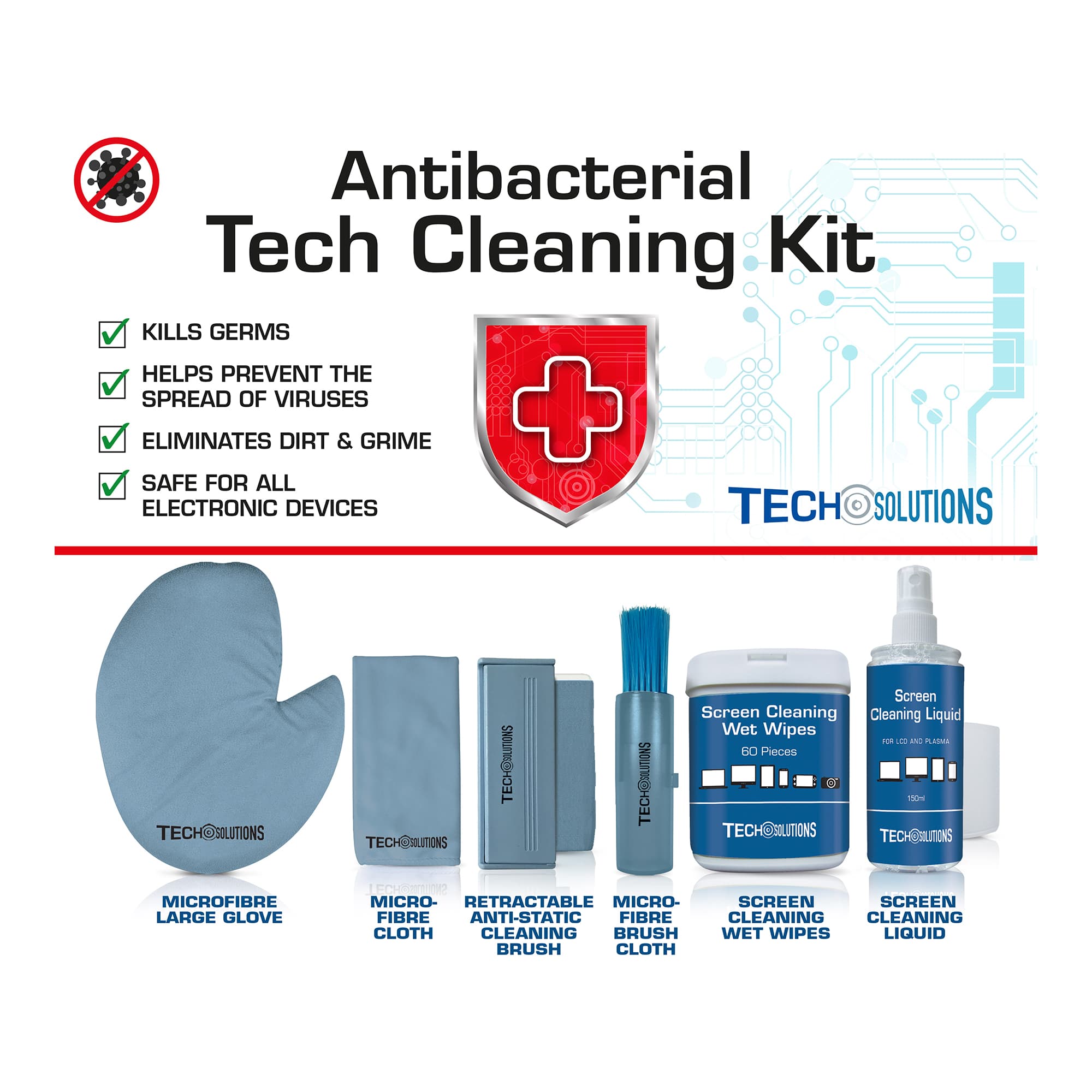 Kit De Limpieza Antibacterial Retro Musique Kx01 - 4