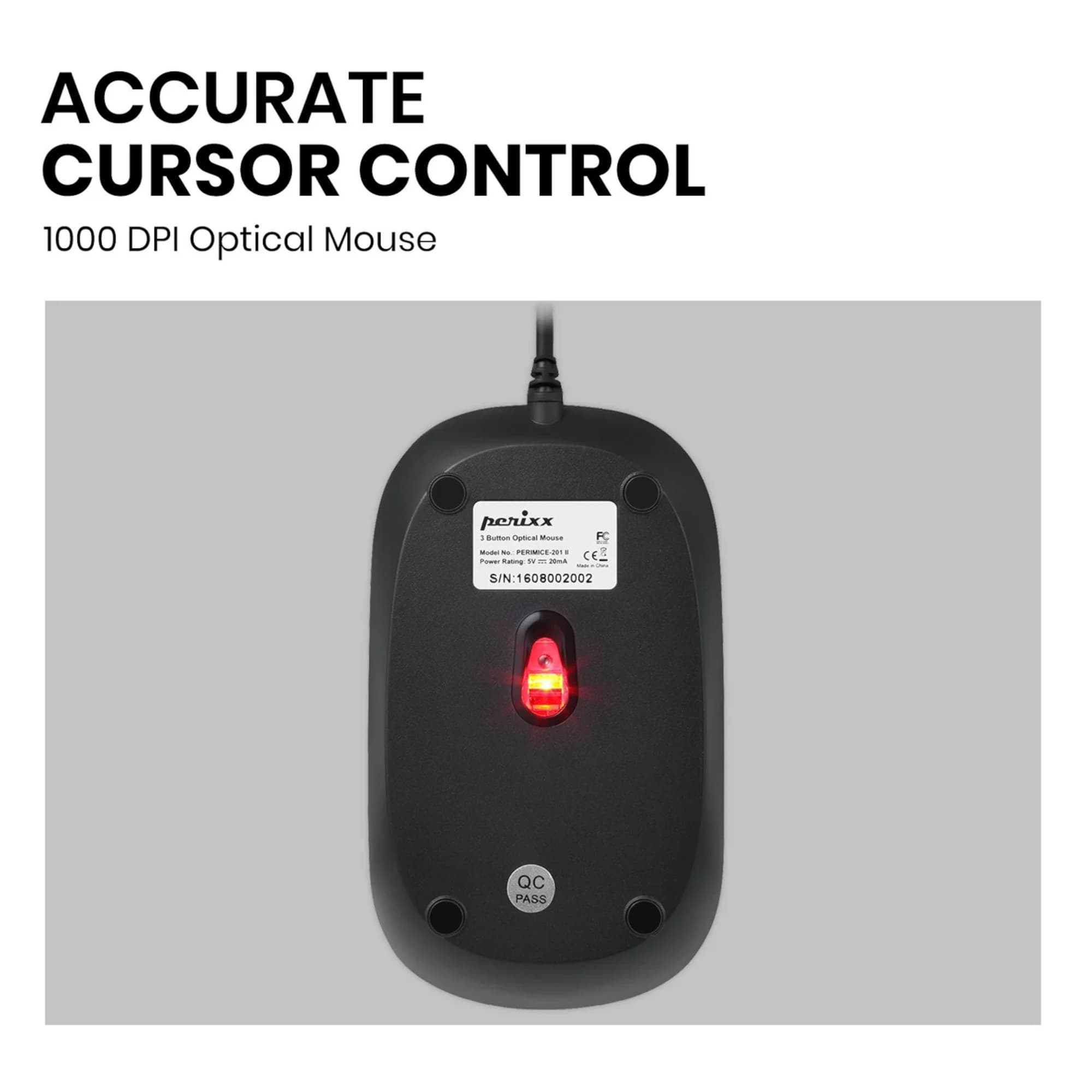 Mouse Ambidiestro Cableado Usb Perixx Permice 201 - 4
