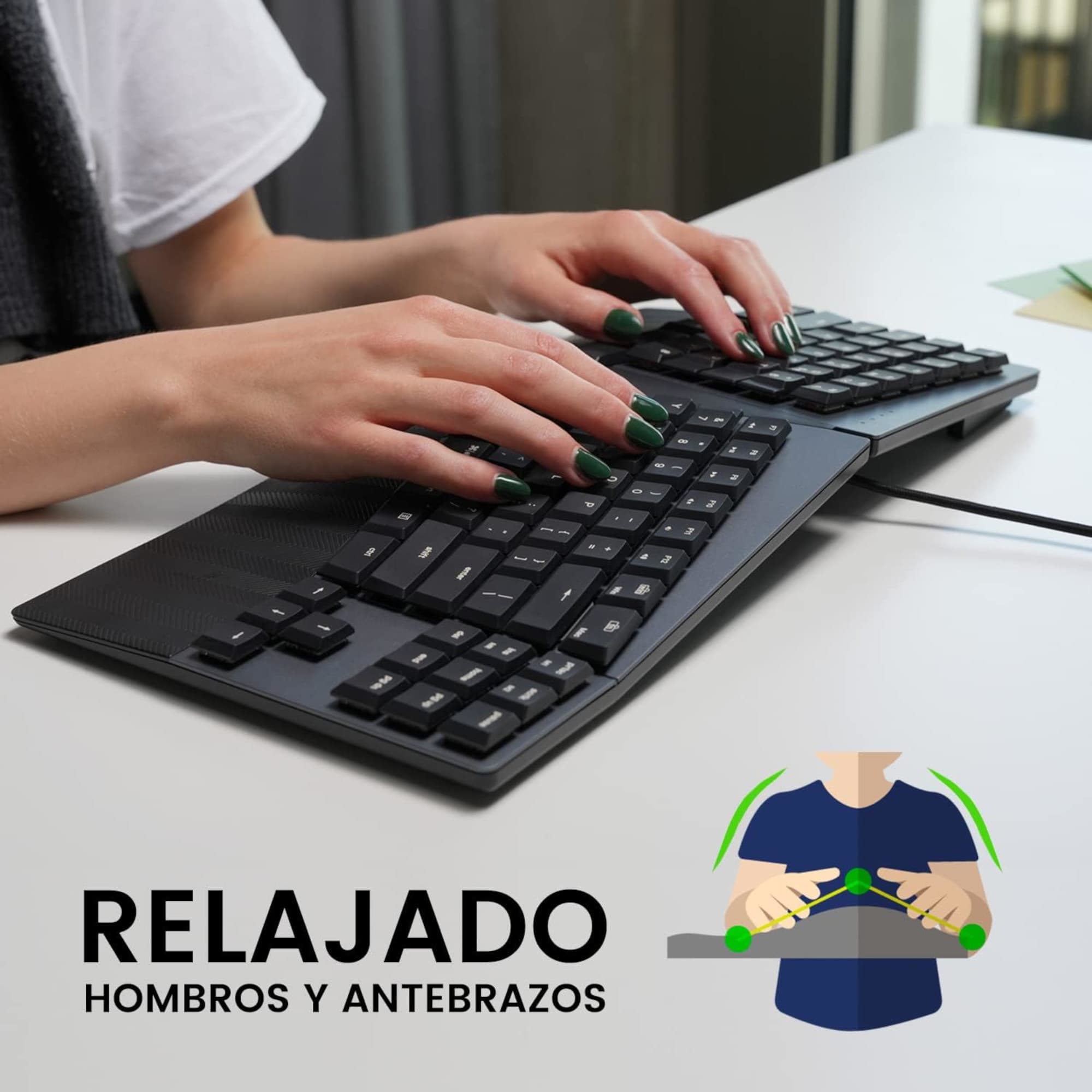 Teclado Ergonómico Usb Perixx 335 Multimedia Español - 5