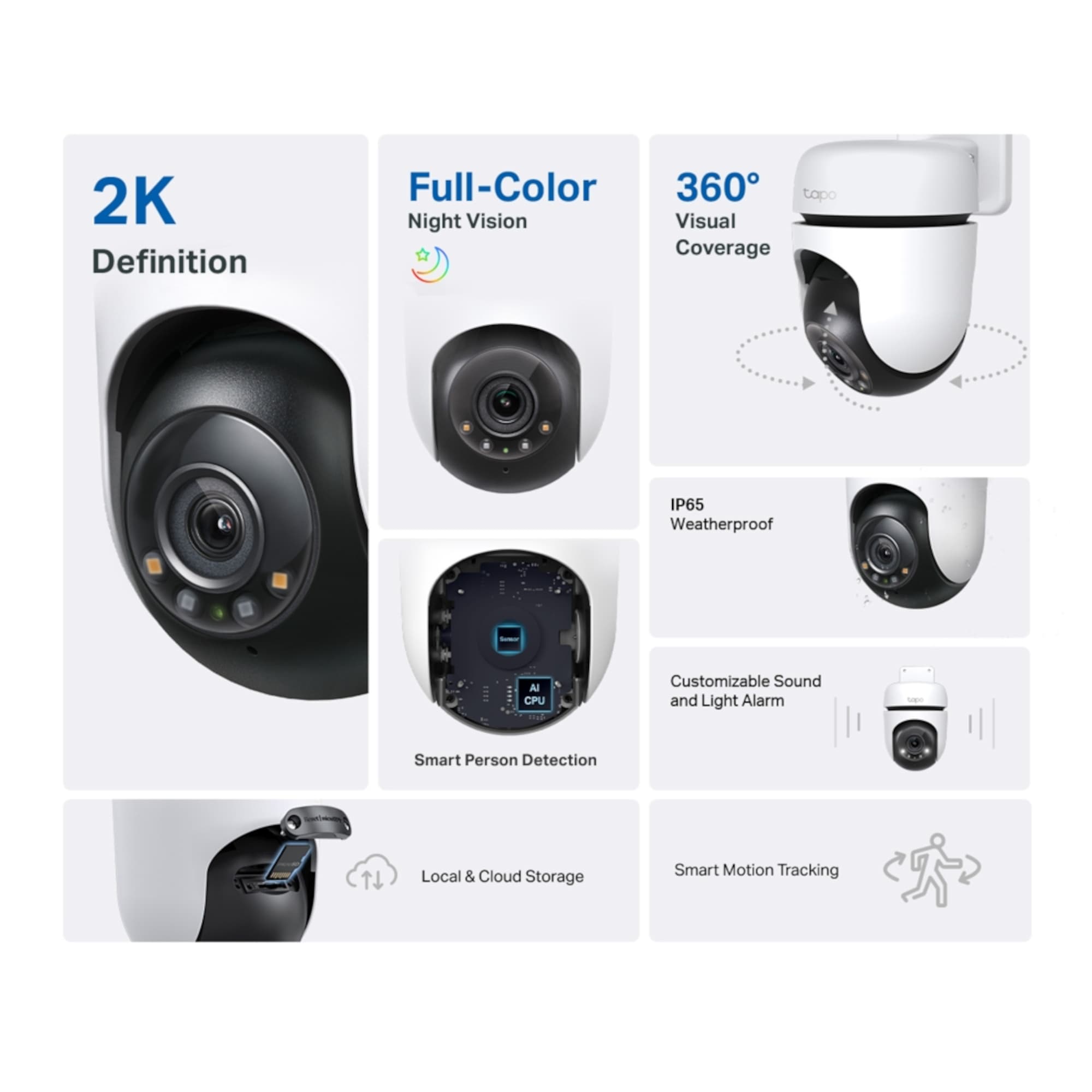 Cámara De Seguridad Tp-Link Tapo C510w Exterior Visión Nocturna 2K 360° - 2