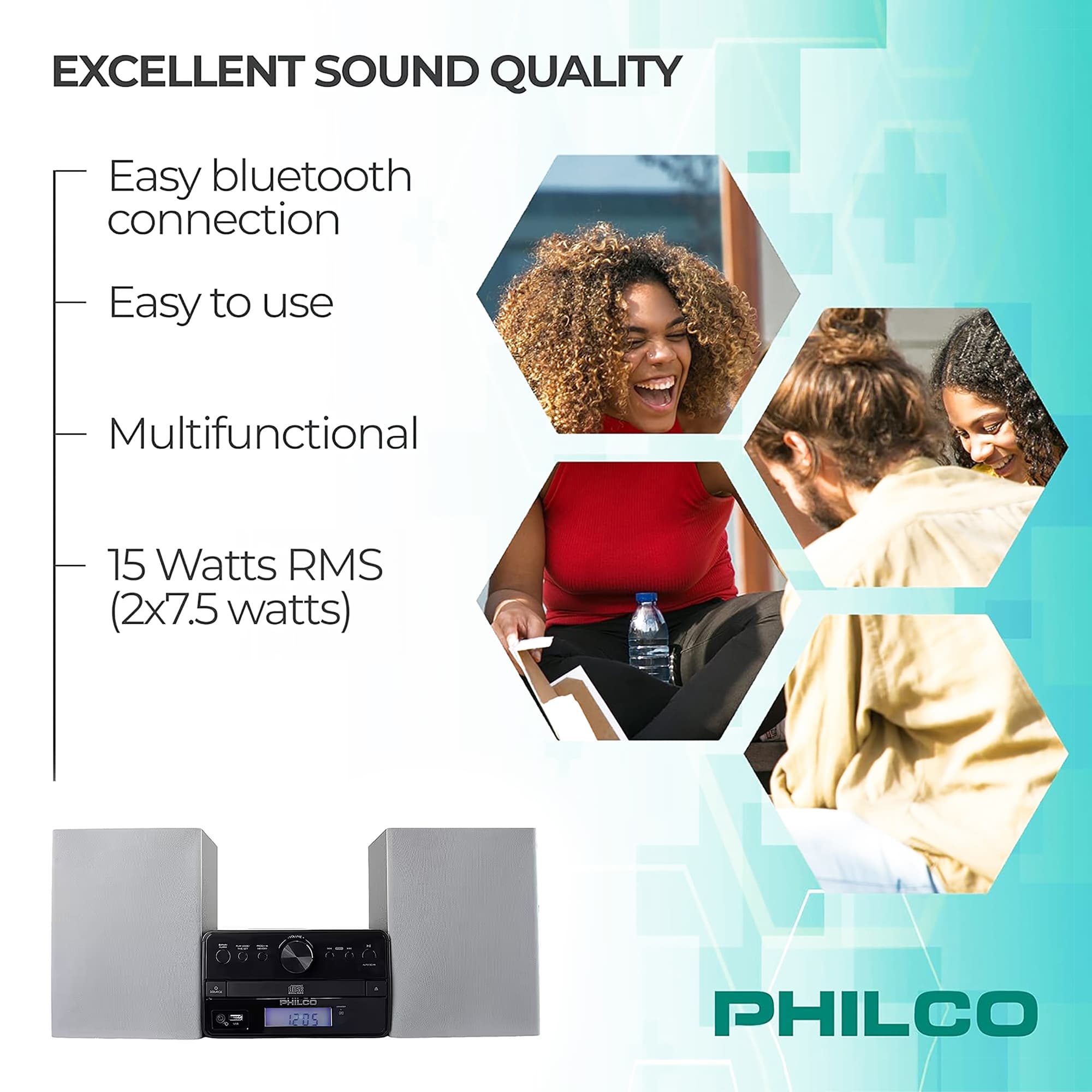 Sistema de Sonido Philco PES3515 BT 15W Estéreo CD-R/RW FM - 3