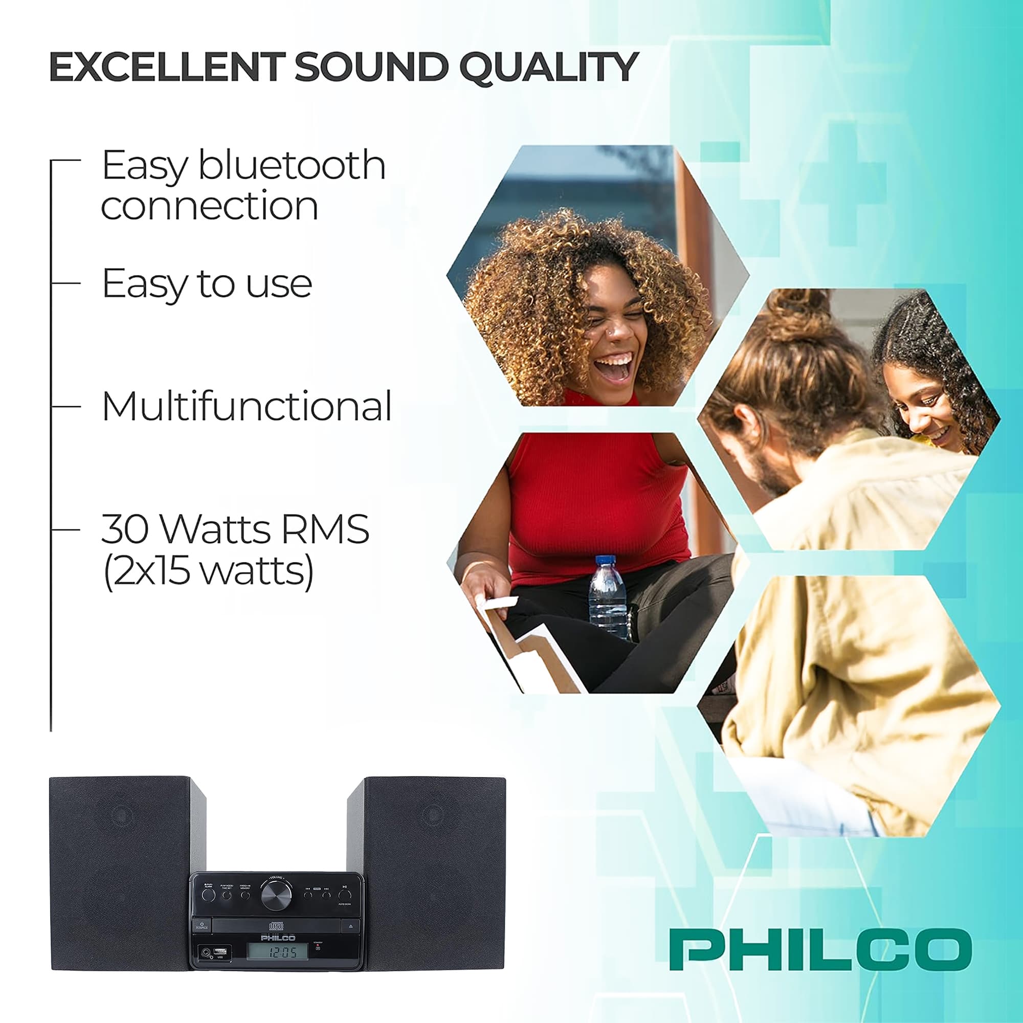 Sistema de Sonido Philco PES3530 BT 30W Estéreo CD-R/RW FM - 3