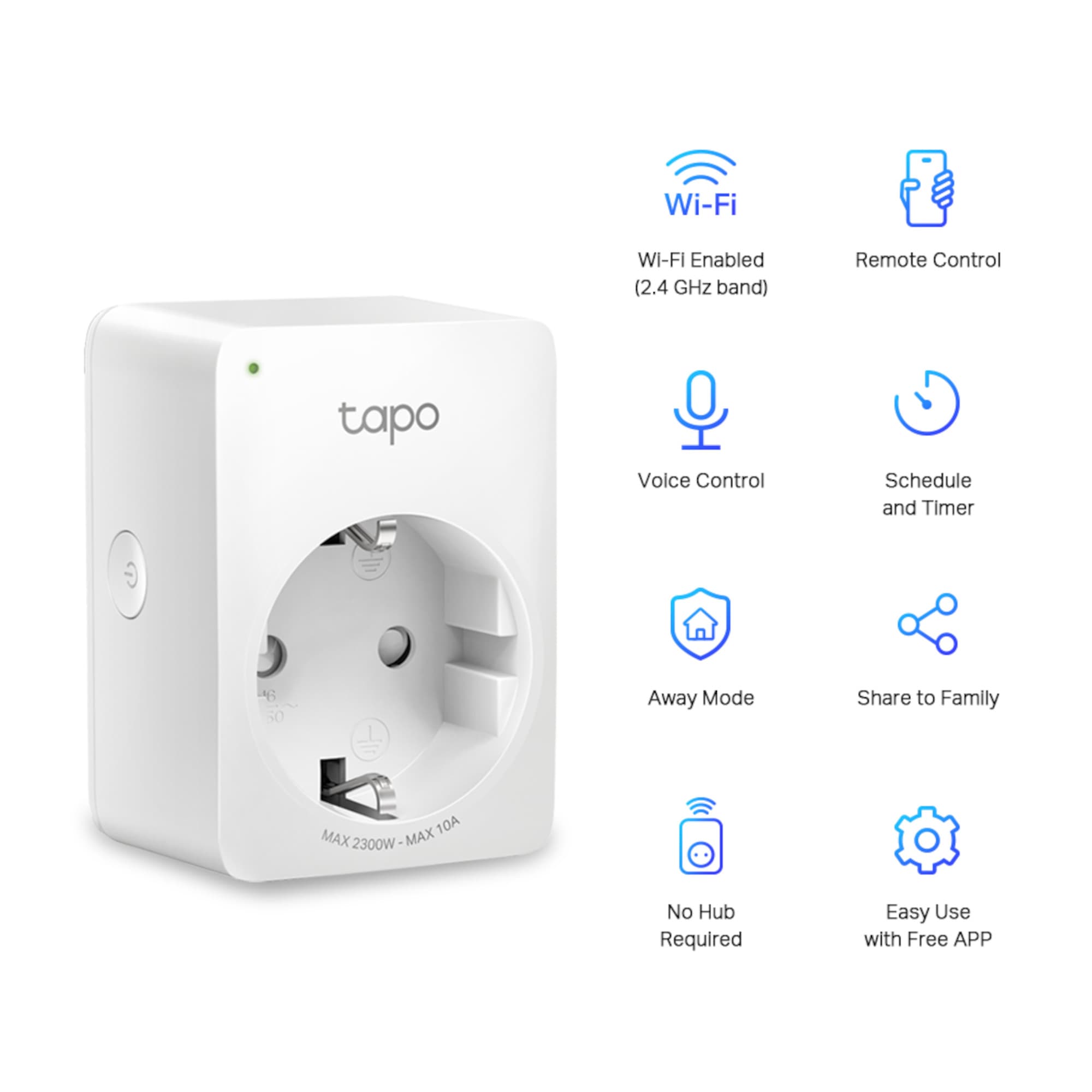 Enchufe Inteligente Tp-Link Tapo P100 Wi-Fi Pack x2 - 2