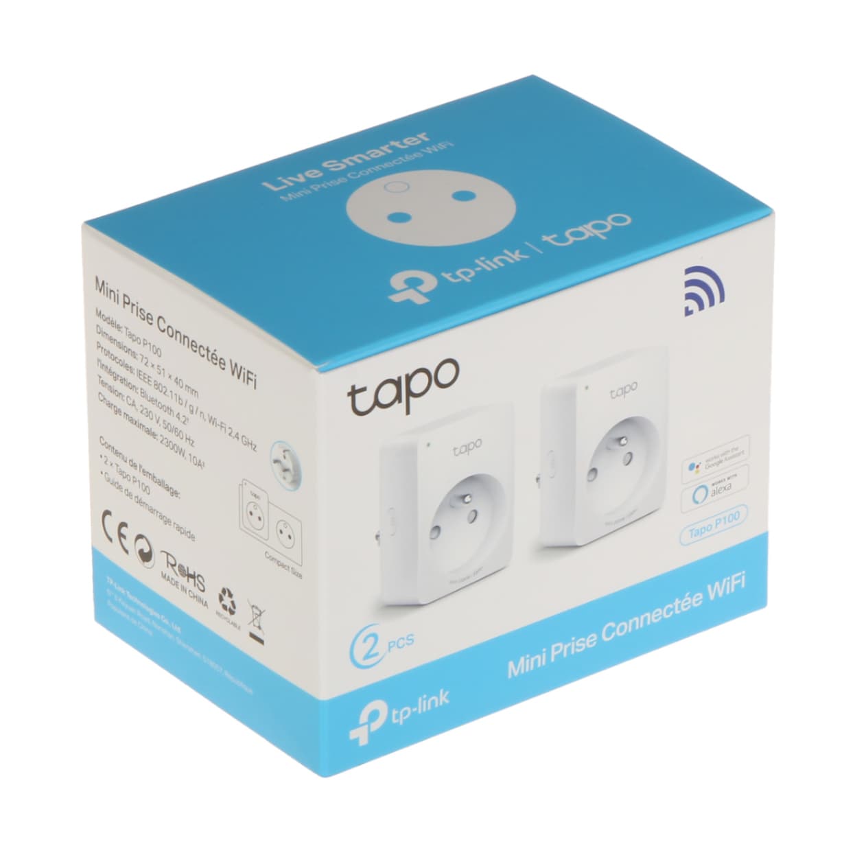 Enchufe Inteligente Tp-Link Tapo P100 Wi-Fi Pack x2 - 4