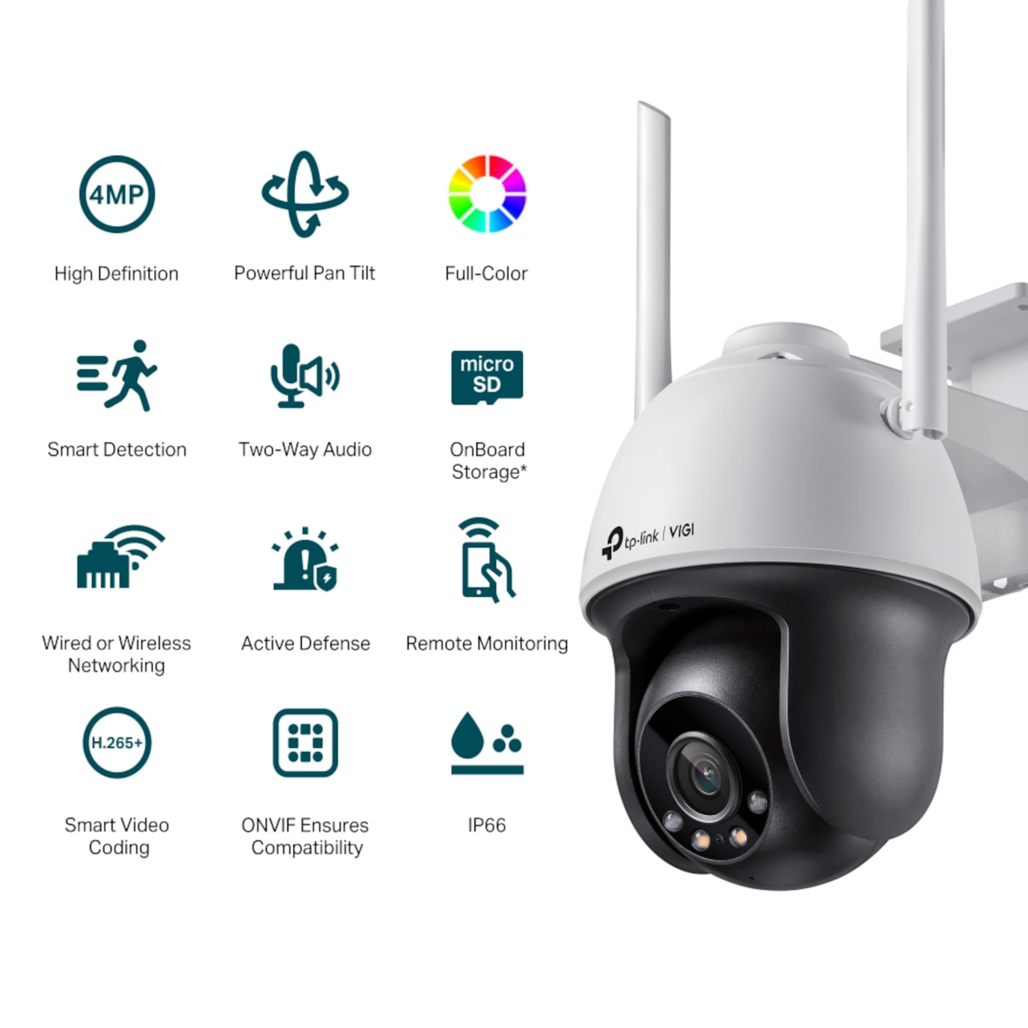 Cámara Seguridad Ext Tp-Link Vigi C540 360° Wi-Fi Color Día Noche 2K 4mp - 2