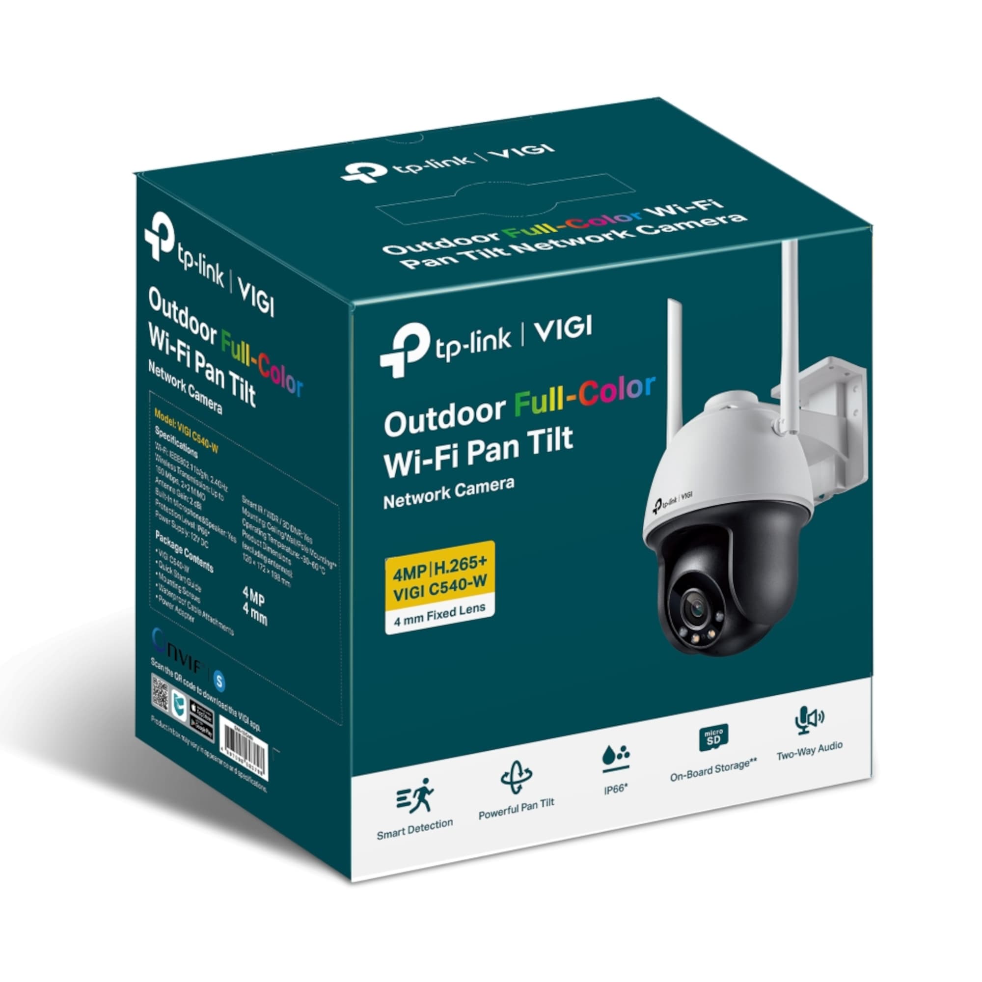 Cámara Seguridad Ext Tp-Link Vigi C540 360° Wi-Fi Color Día Noche 2K 4mp - 6