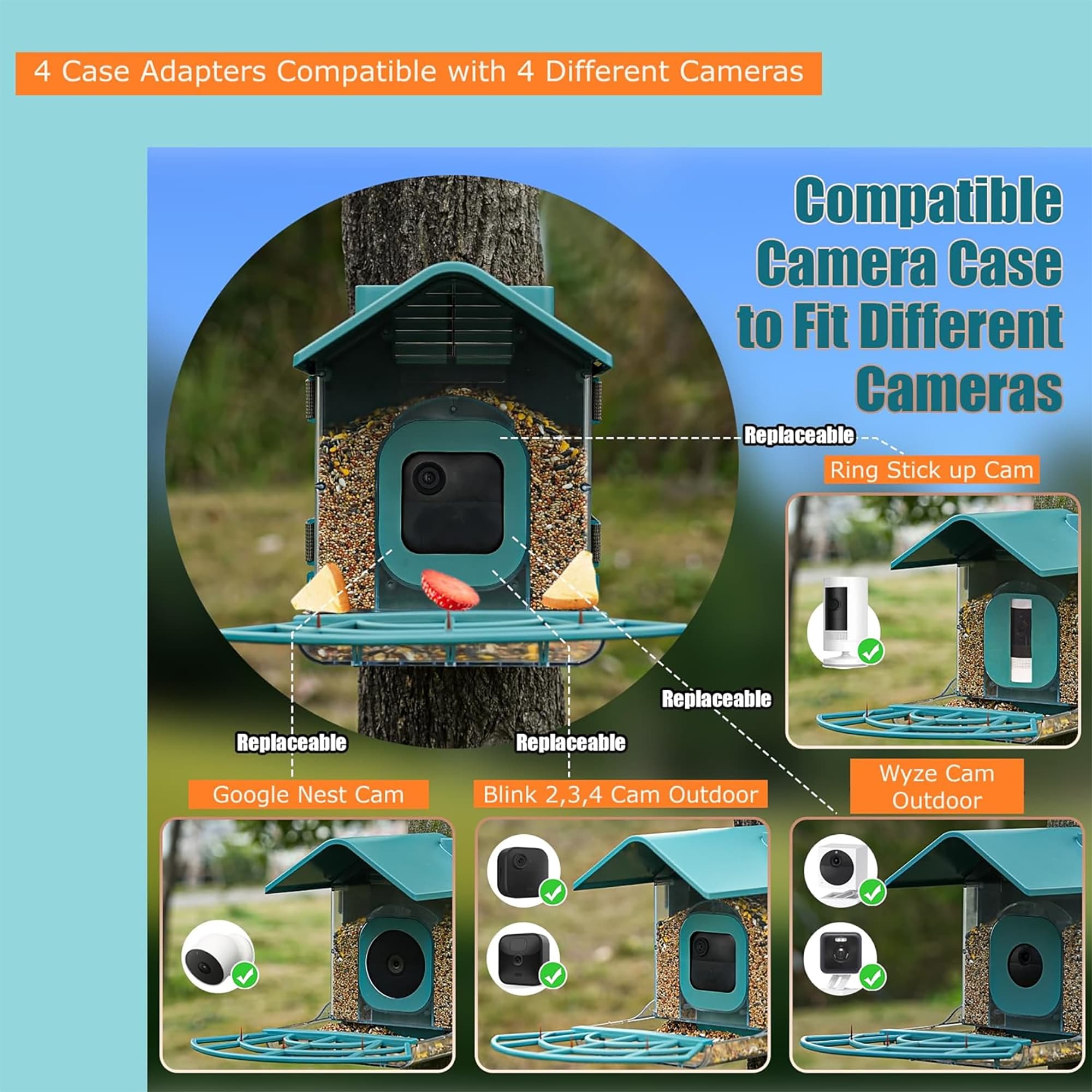 Comedero Para Pájaros Con Estuche Para Cámara - 5