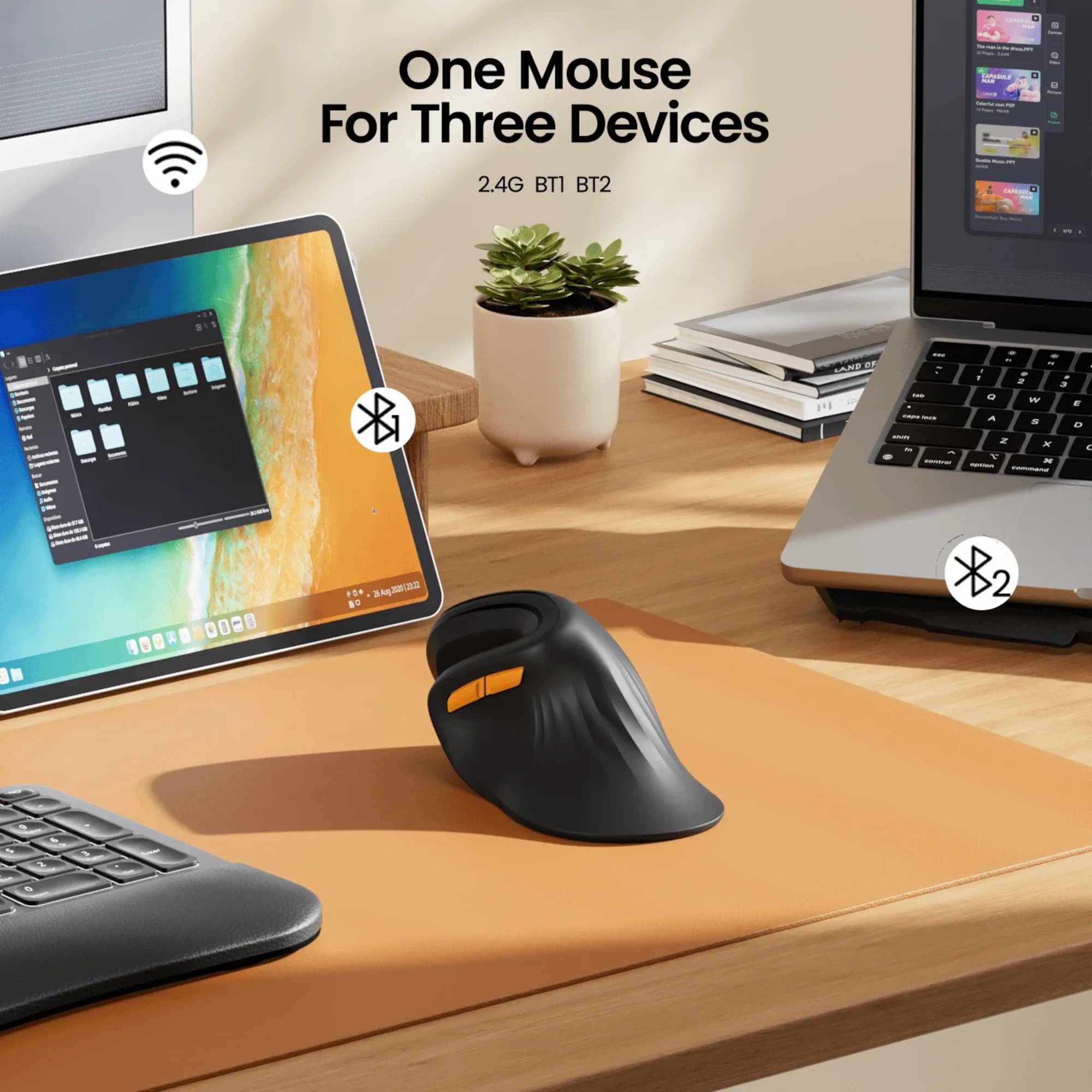 Mouse Diestro Ergonómico Vertical Bluetooth ProtoArc Em11-nl - 4