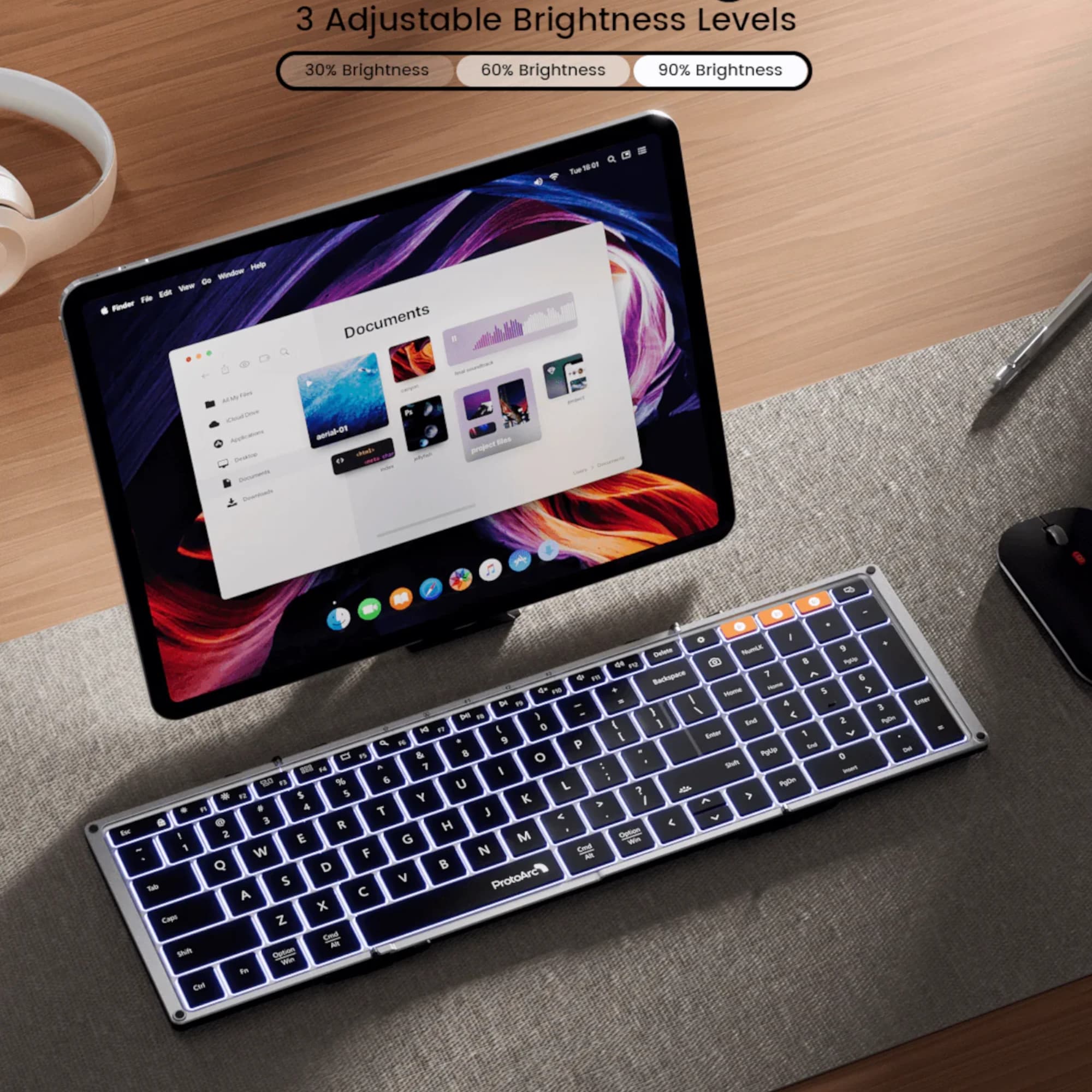 Teclado Retroiluminado Plegable Bluetooth ProtoArc Xk01-plus - 2