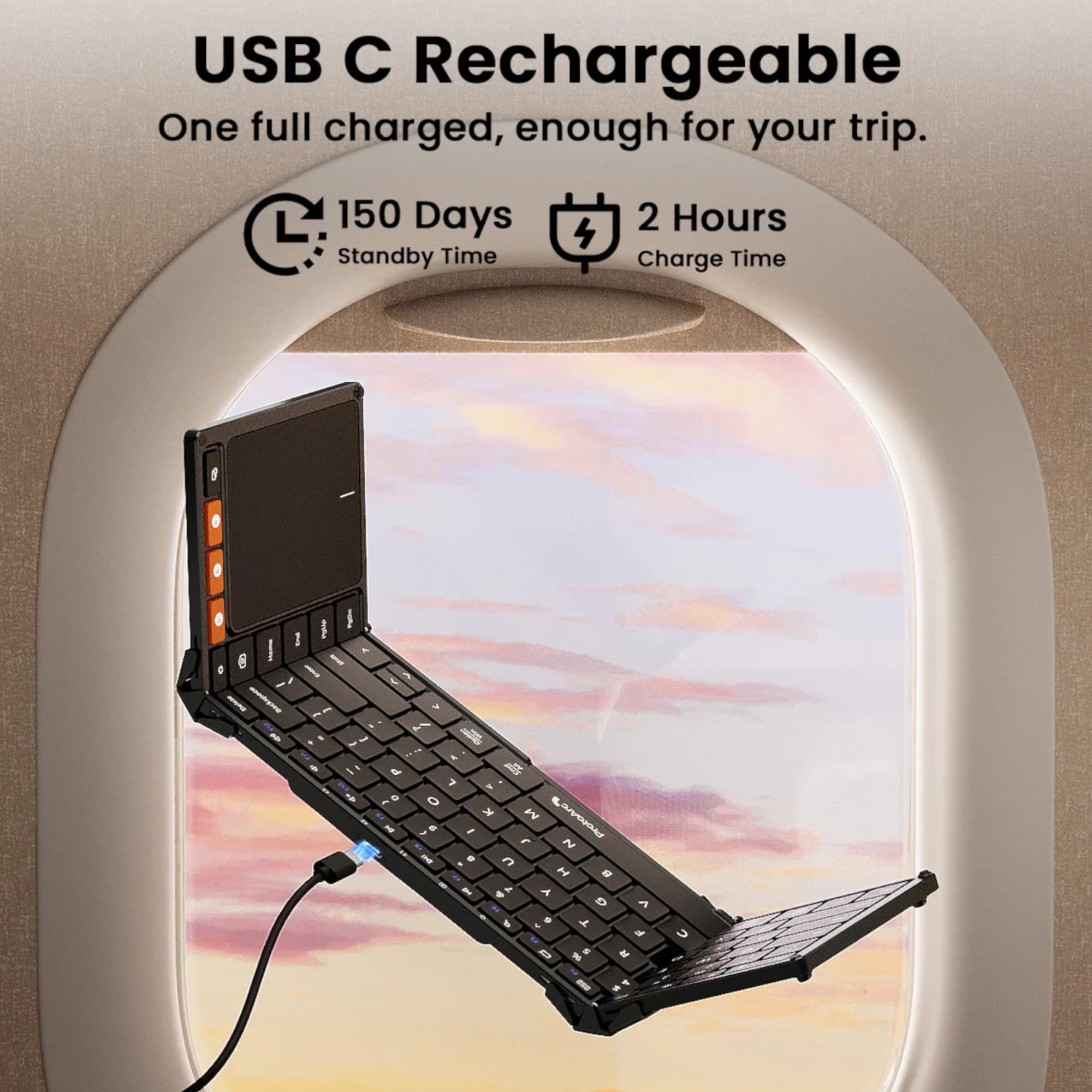 Teclado Con Touchpad Plegable Bluetooth ProtoArc Xk01-tp - 7