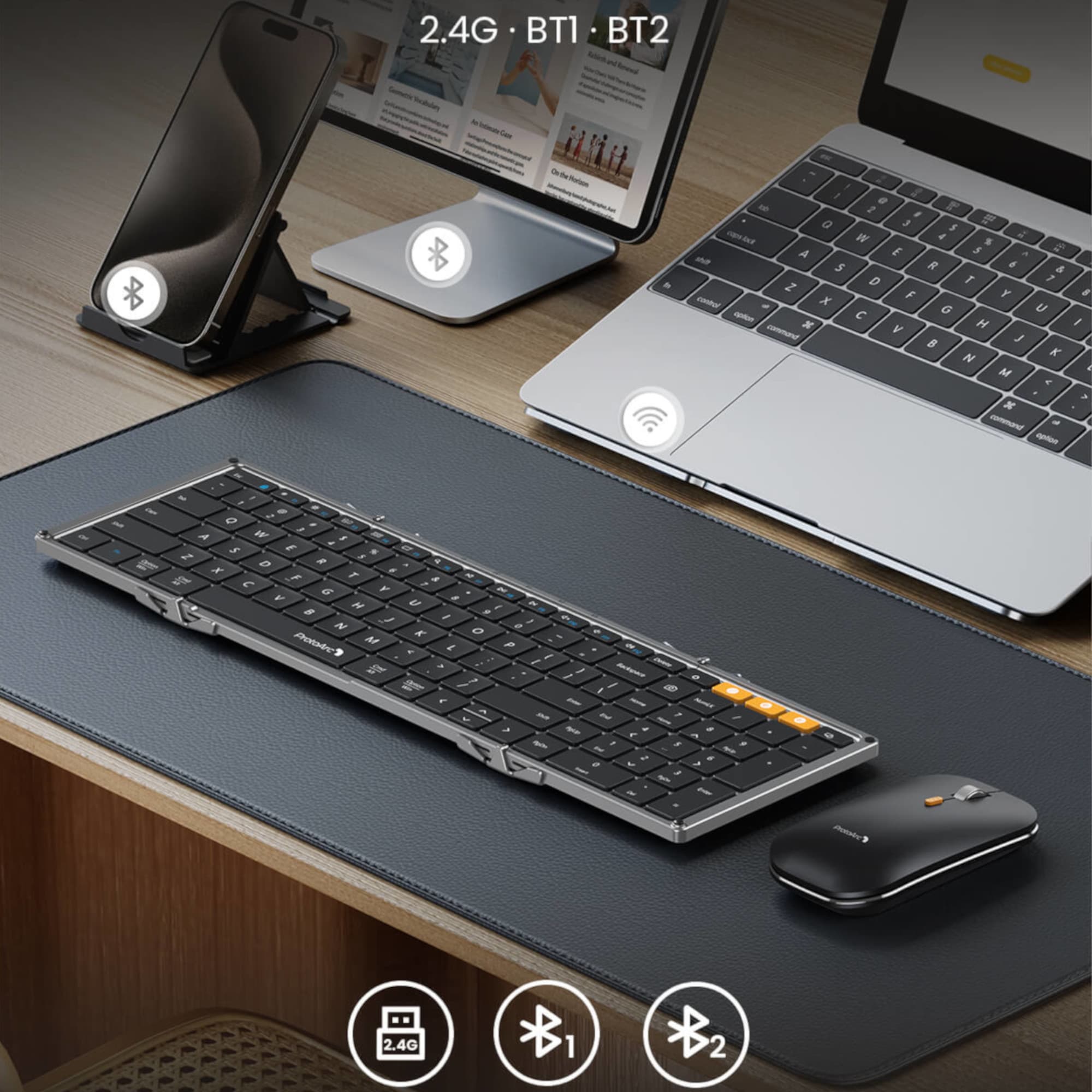 Combo Mouse y Teclado Plegable Bluetooth ProtoArc Xkm01 - 2
