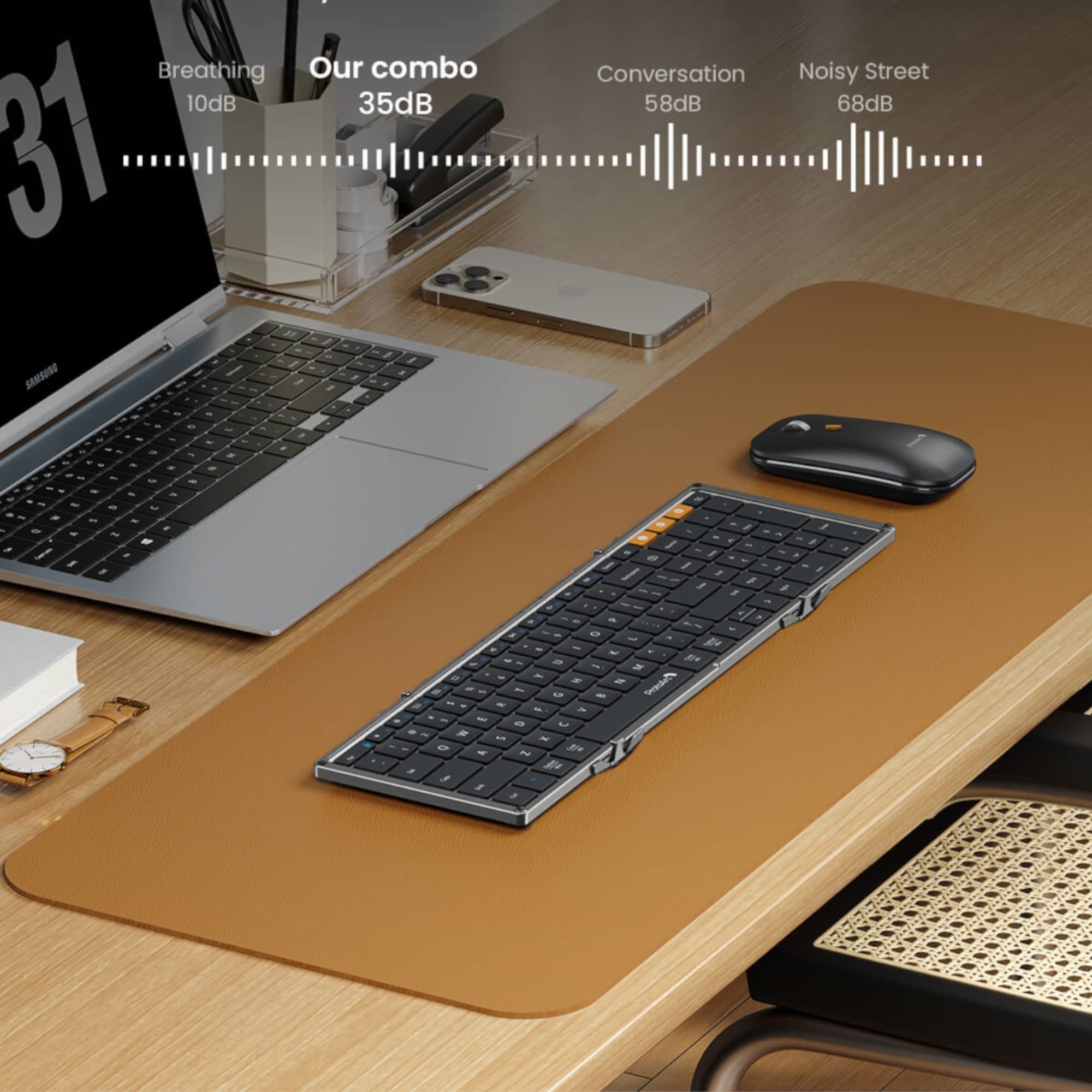 Combo Mouse y Teclado Plegable Bluetooth ProtoArc Xkm01 - 3