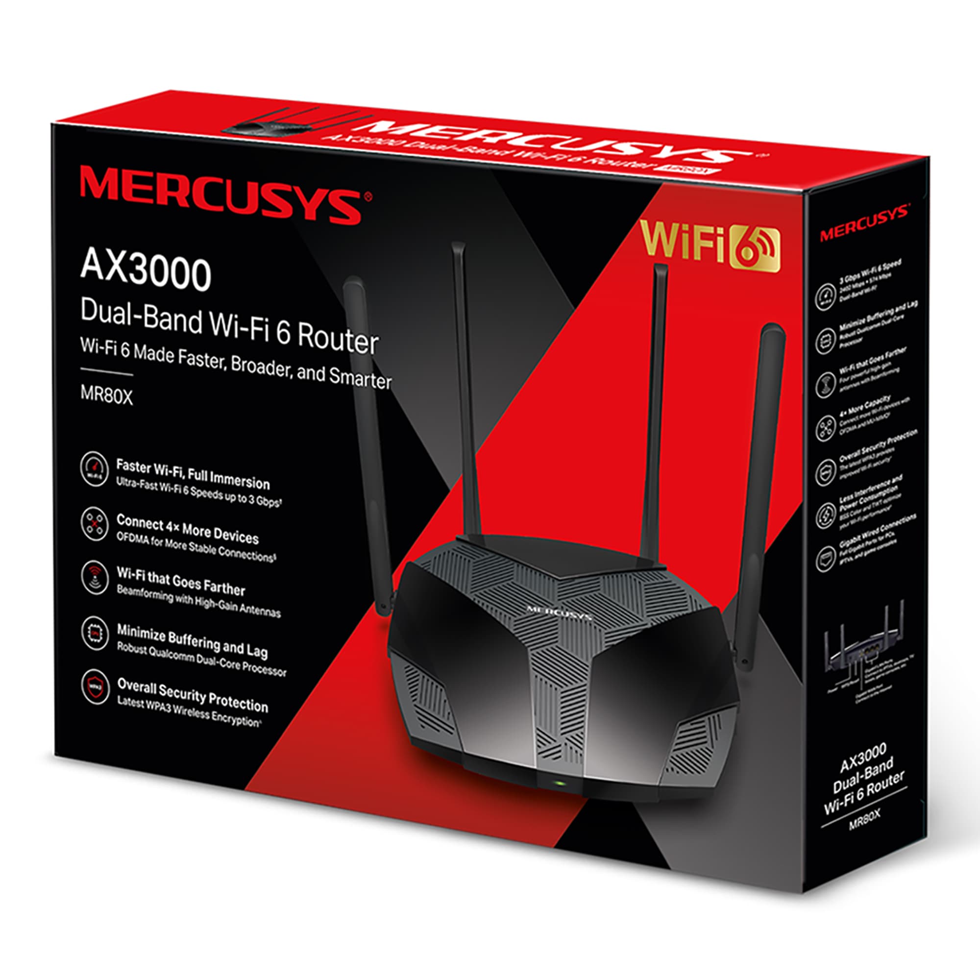 Router Mercusys Mr80x Wifi 6 De Doble Banda Ax3000 - 4