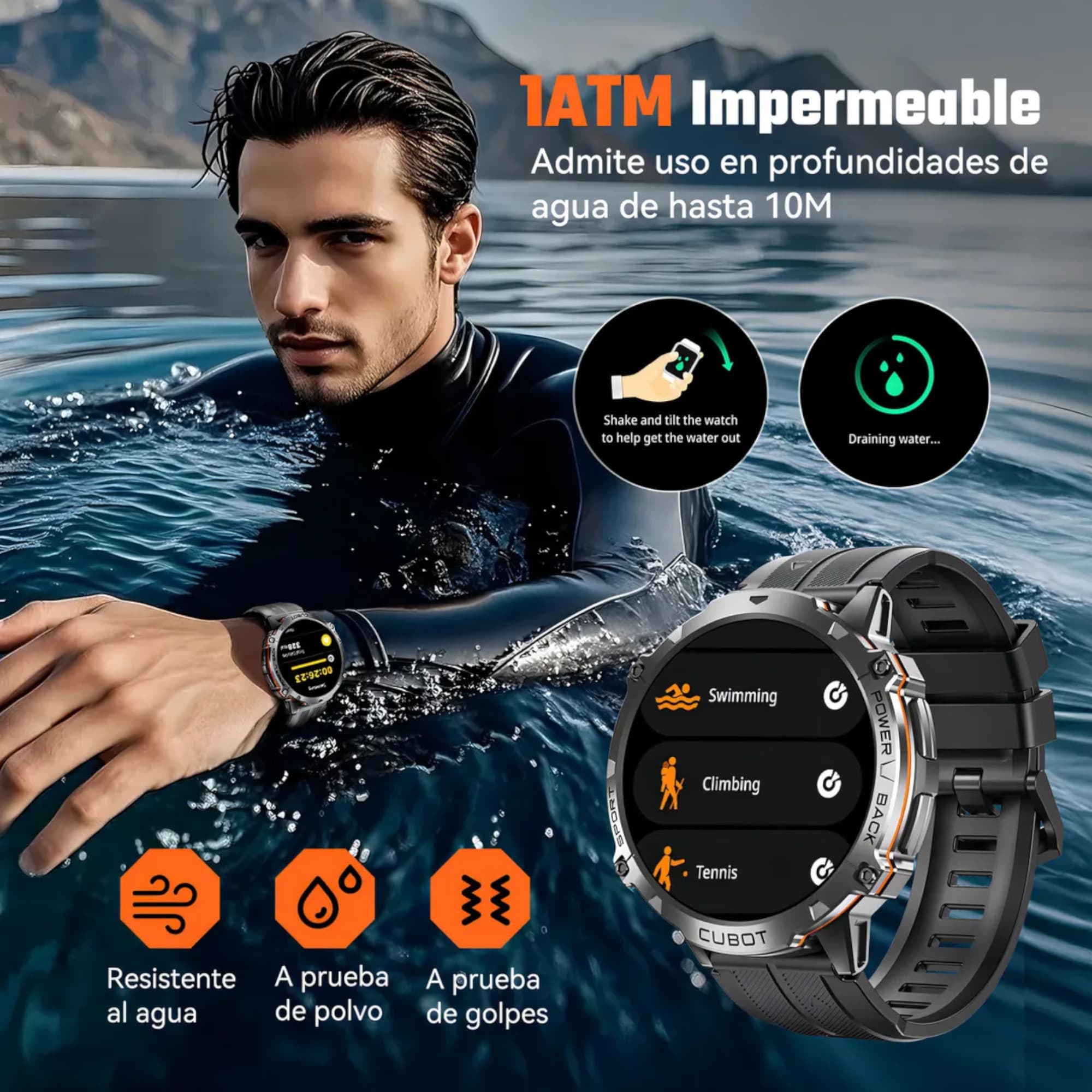 Reloj Inteligente Cubot X3 1atm 1,73" Bluetooth  - 9