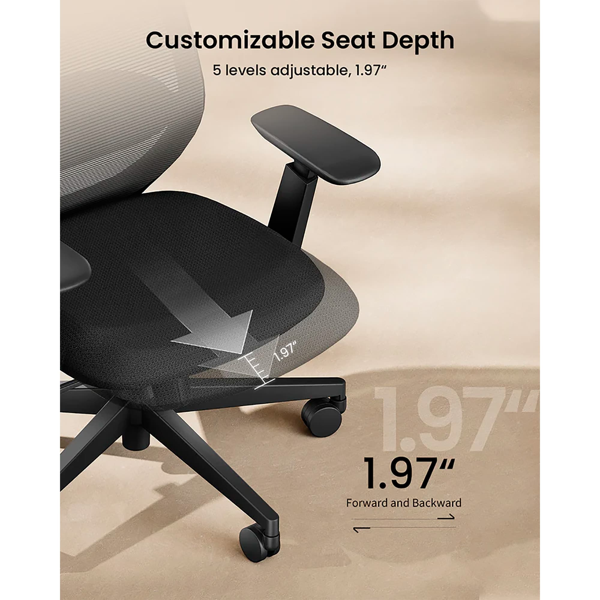 Silla de Escritorio Ergonómica Ajustable 360°/130° ProtoArc Ec200 - 5