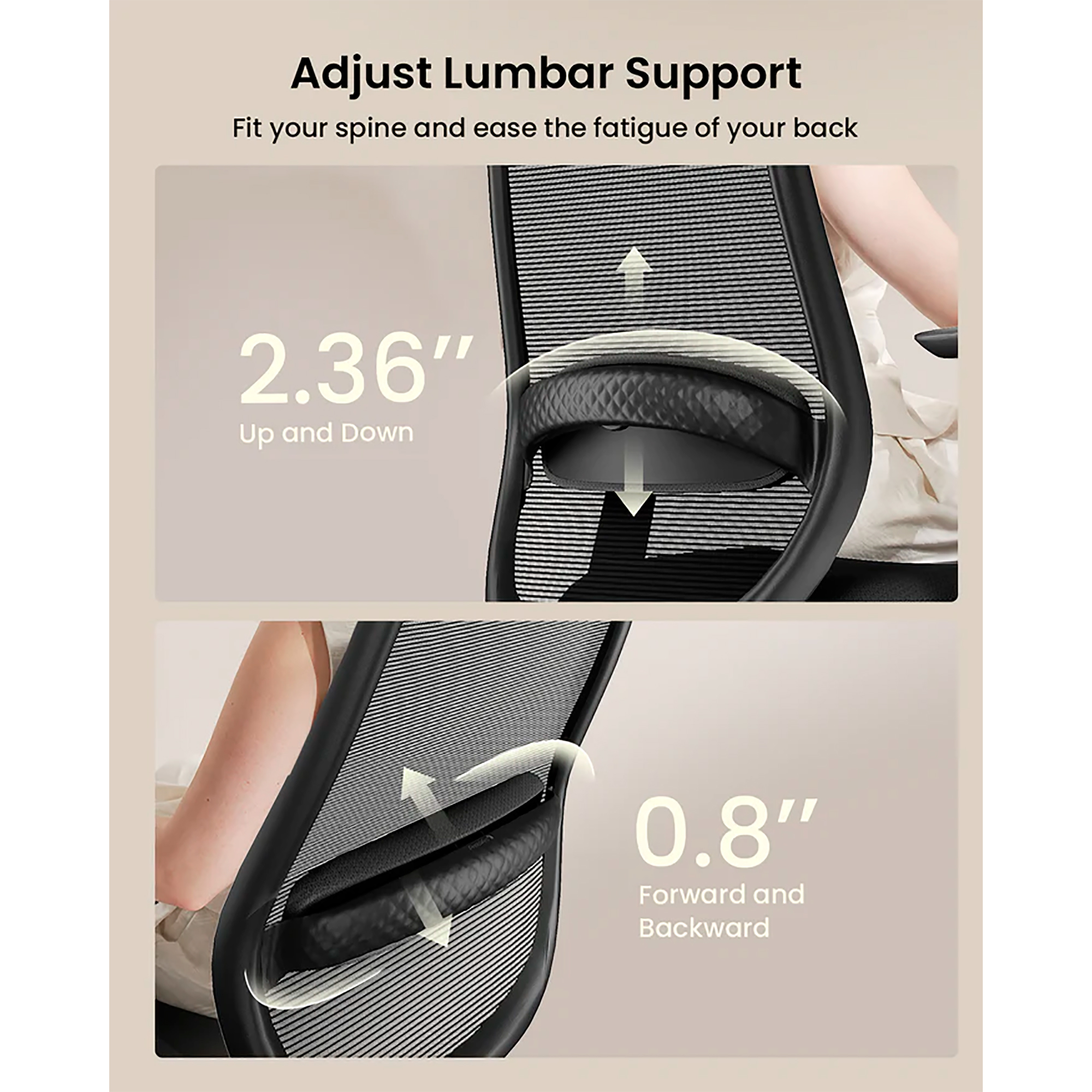 Silla de Escritorio Ergonómica Ajustable 360°/130° ProtoArc Ec200 - 7