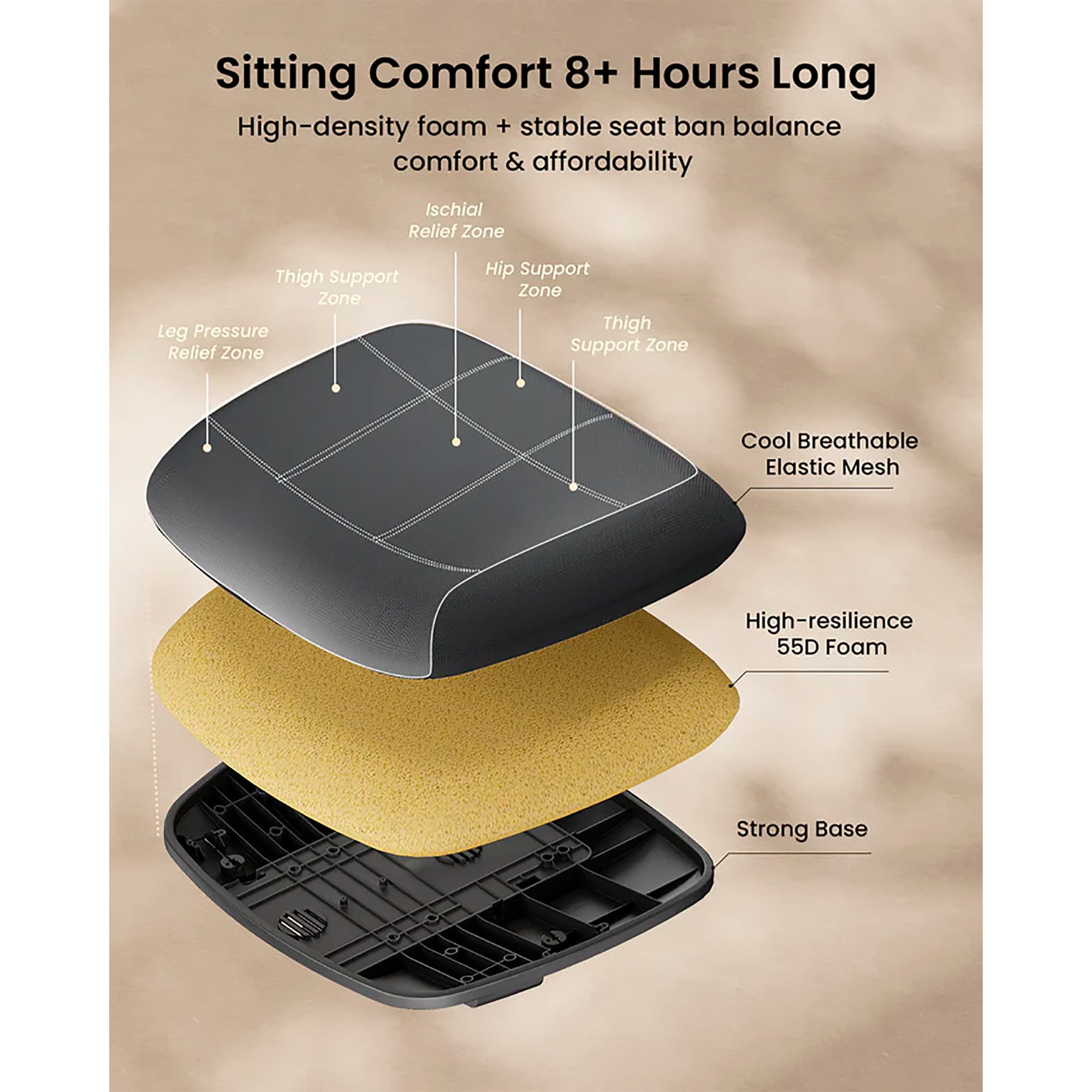Silla de Escritorio Ergonómica Ajustable 360°/130° ProtoArc Ec200 - 6