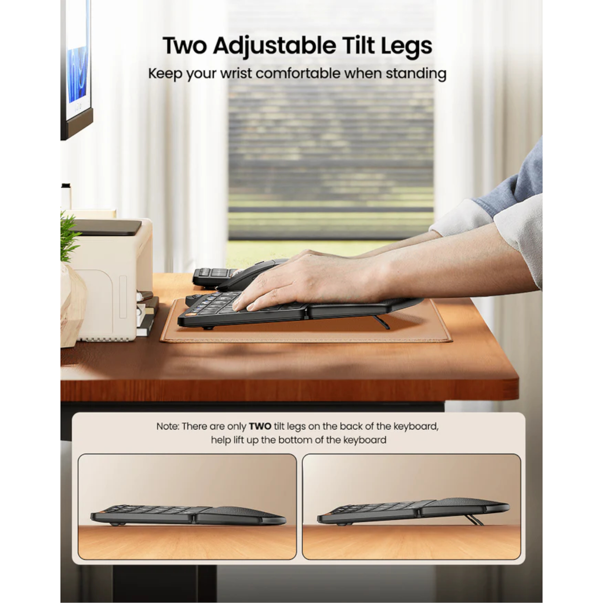 Combo Mouse y Teclado Español Ergonómico Inalámbrico 3en1 ProtoArc Ekm04 - 5
