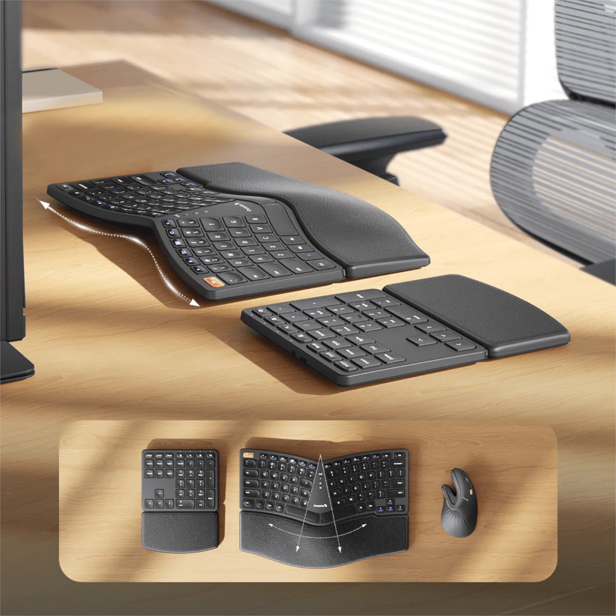 Teclado Ergonómico Dividido ProtoArc Ek04 2,4GHz - 2