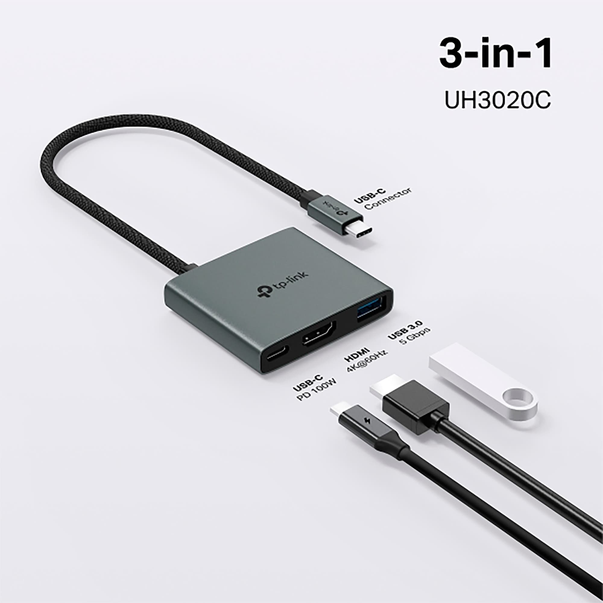 Hub Usb C 3en1 Tp-Link Uh3020c 3 Puertos - 3