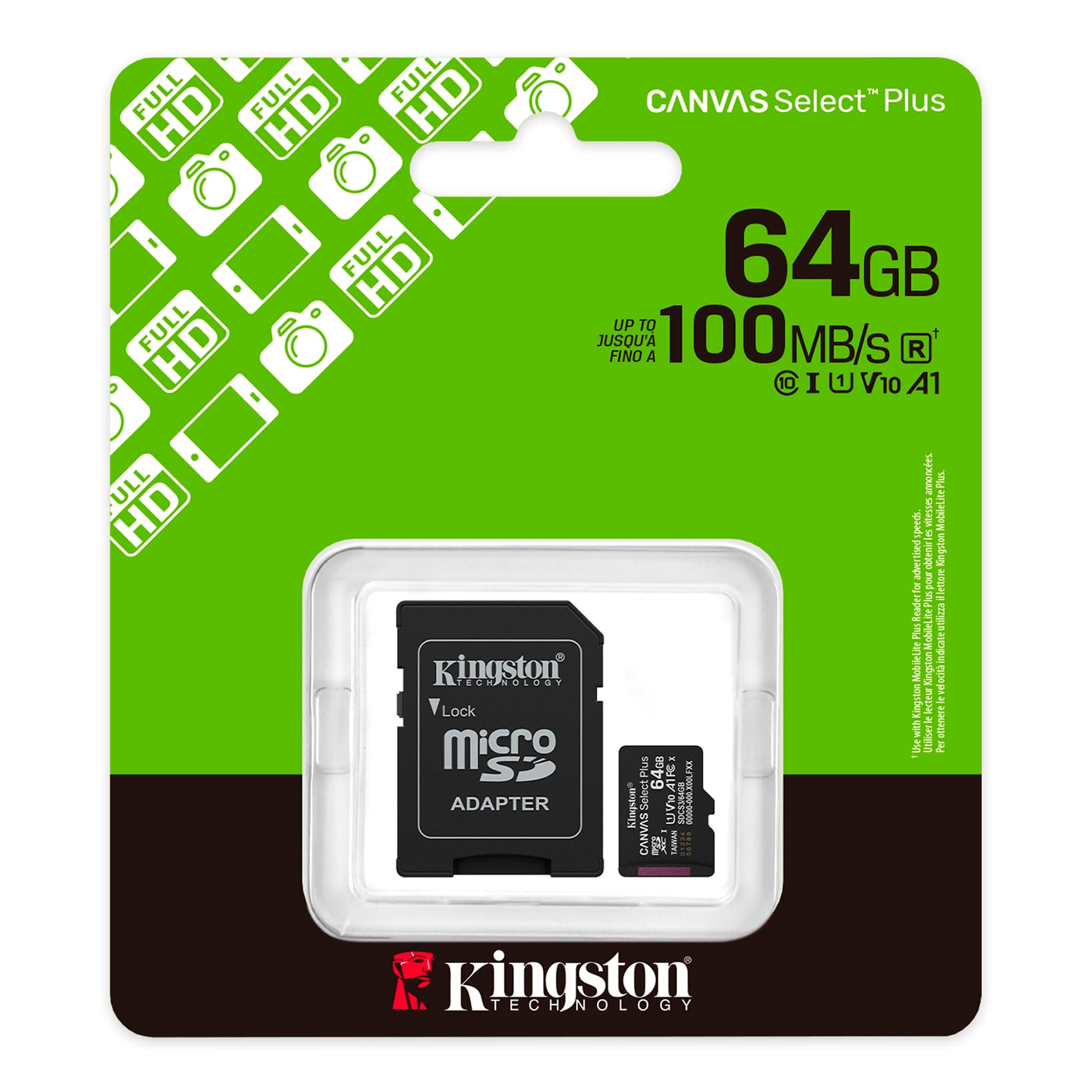 Memoria Micro Sd Kingston Sdcs3/64gb 100mb/s - 3