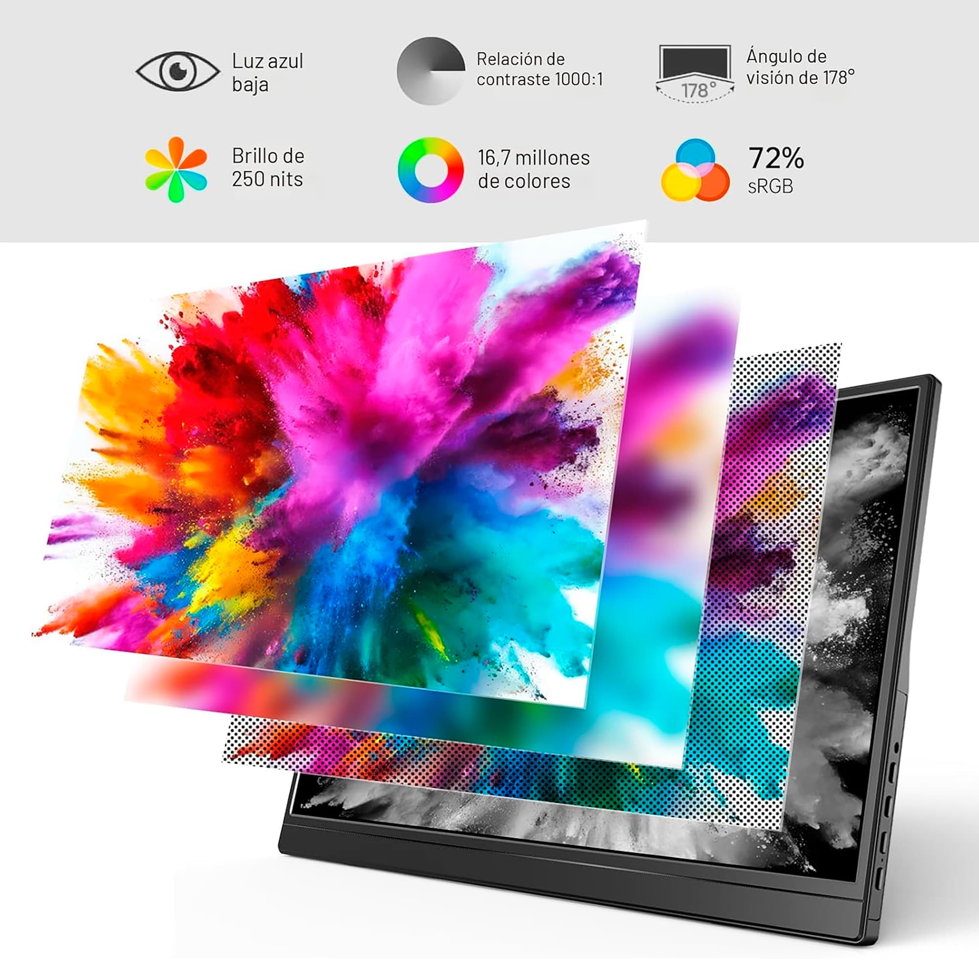 Monitor Portable YXK Pm1562 15,6'' 1080p Soporte Integrado - 2