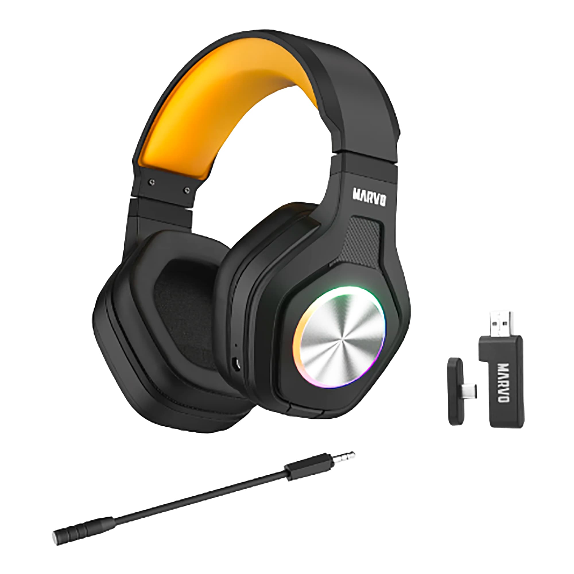 Auriculares Gaming Inalámbricos Marvo Pulz 80w RGB - 5