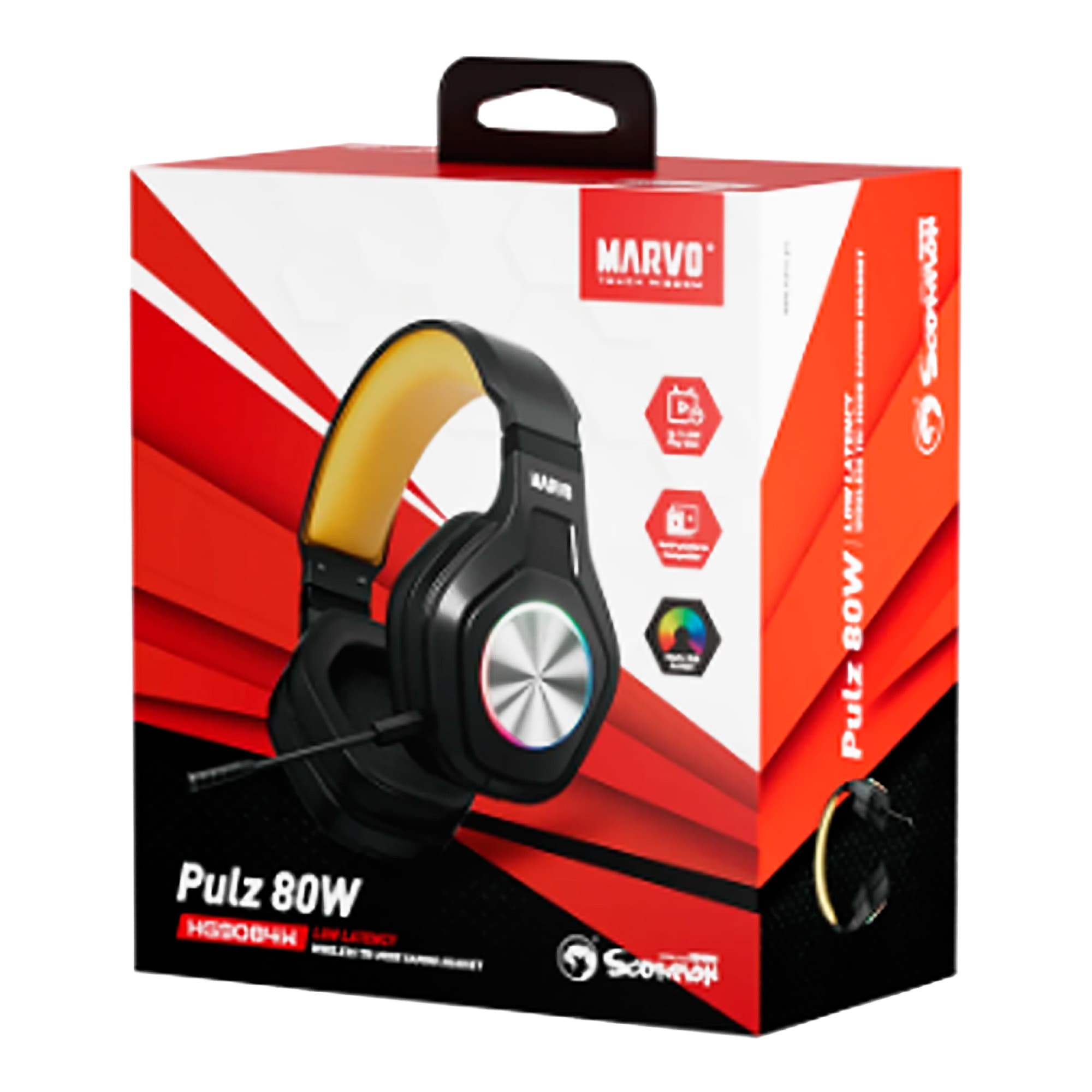 Auriculares Gaming Inalámbricos Marvo Pulz 80w RGB - 6