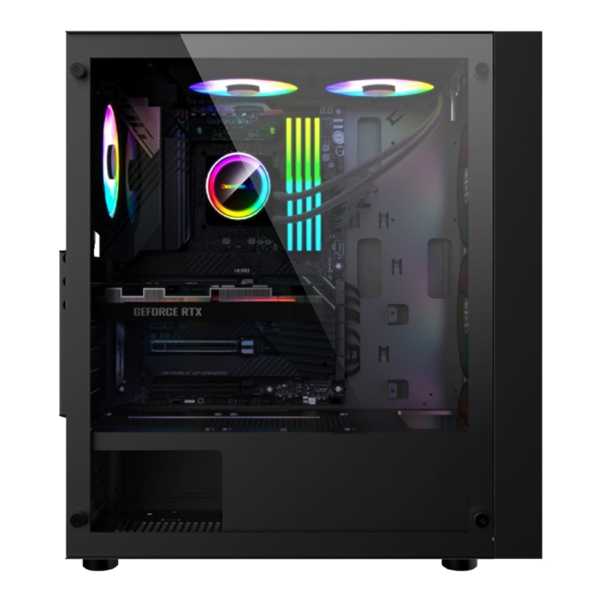 Gabinete Gaming Marvo Ca-123 Panel RGB Mid Tower Atx - 2