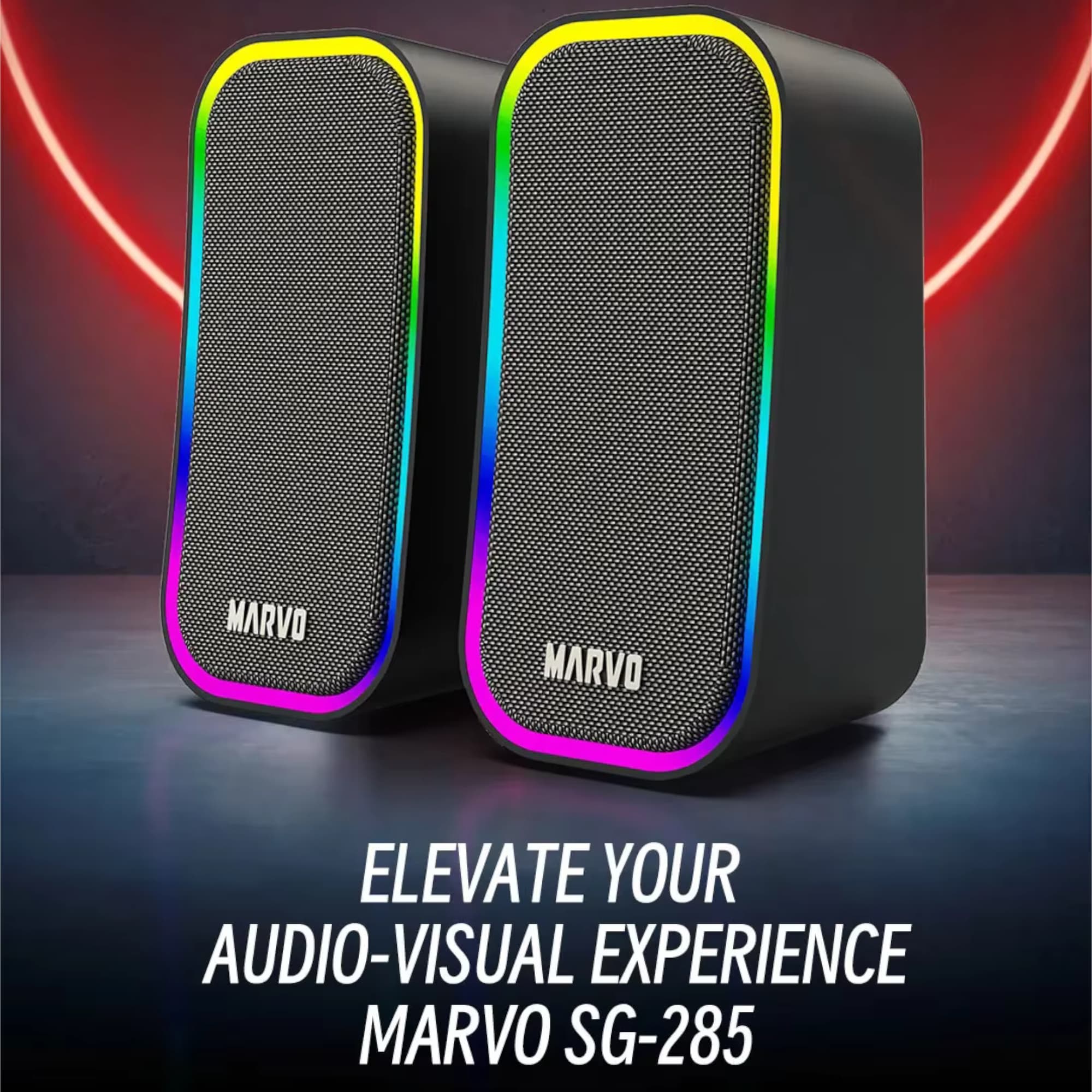 Parlantes Gaming Pc Marvo Sg-285 Con Iluminación Rgb - 4