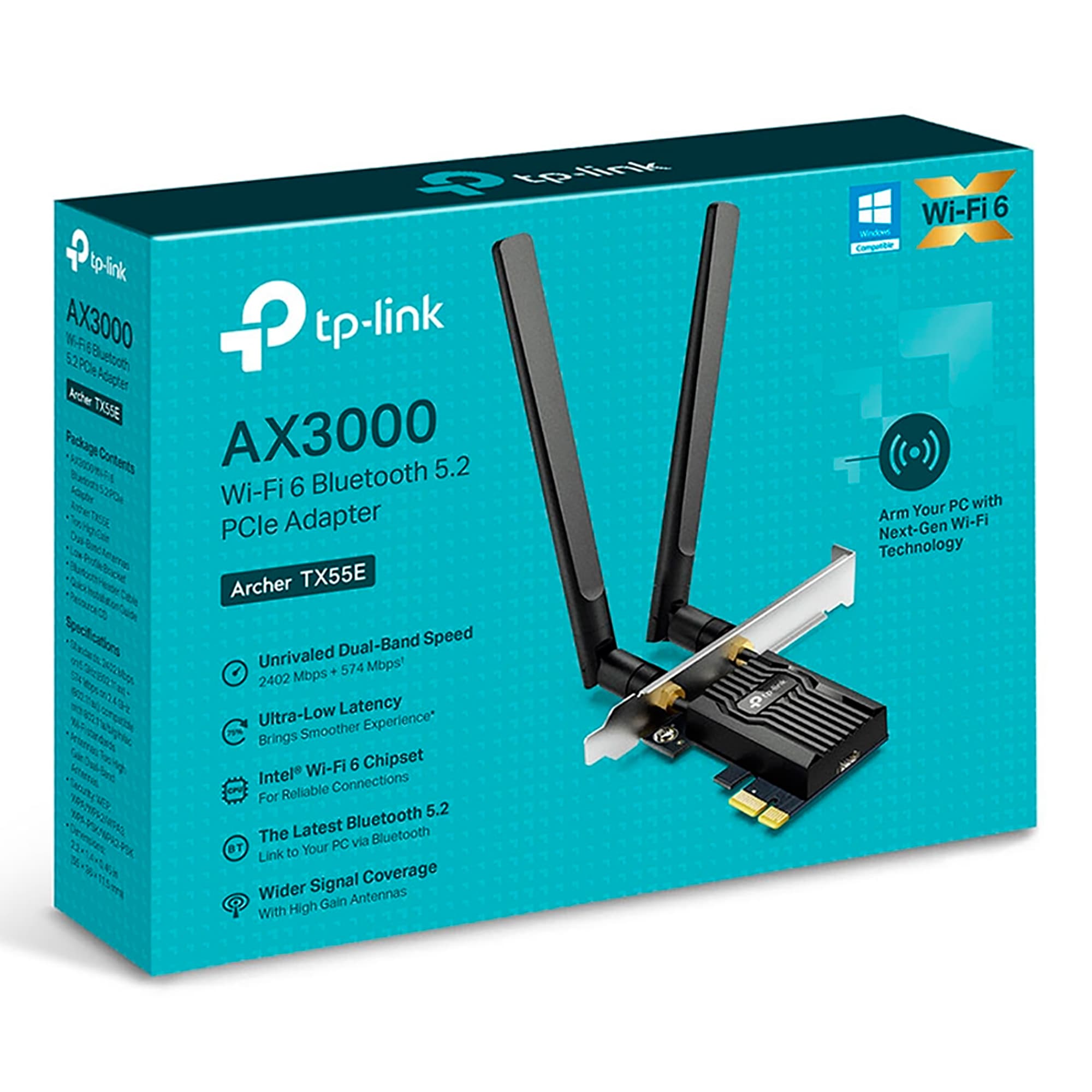 Tarjeta De Red Tp-link Archer Tx55e Wifi Bt 2,4ghz 5ghz AX3000 - 2