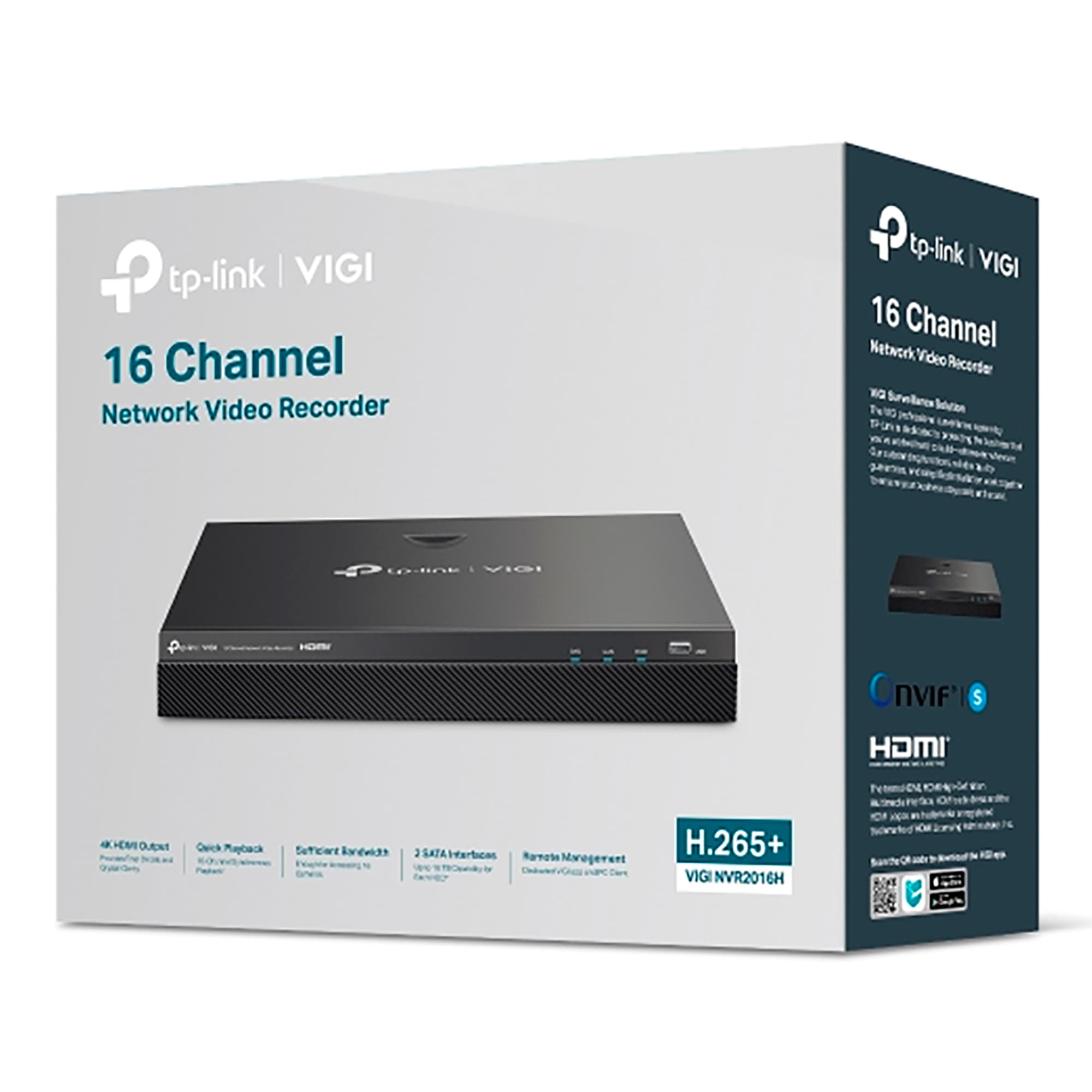 Nvr Tp-Link Vigi Nvr2016h 16 Canales 4k - 4