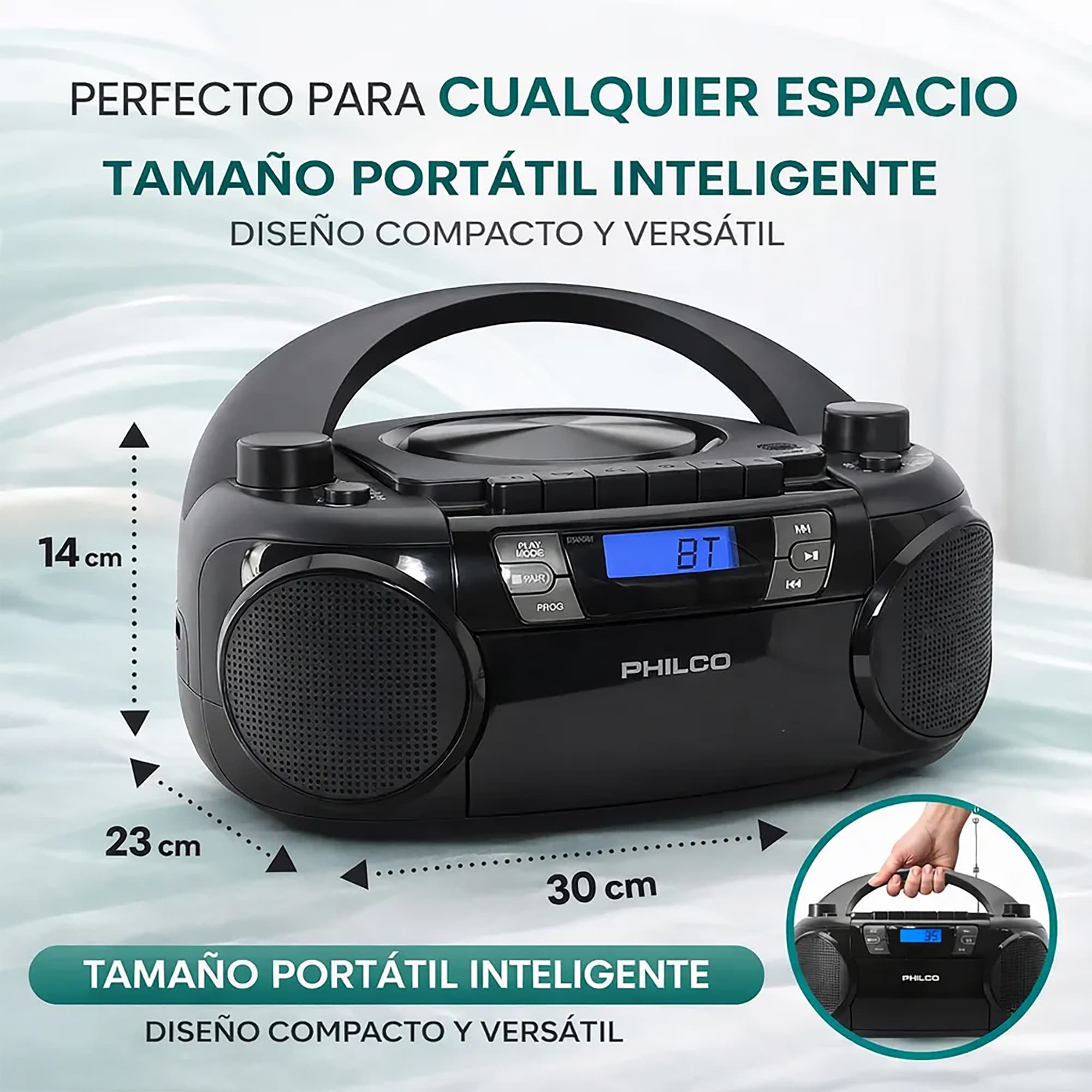 Radio Philco Boombox Bt 12w Estéreo FM CD MP3 - 5