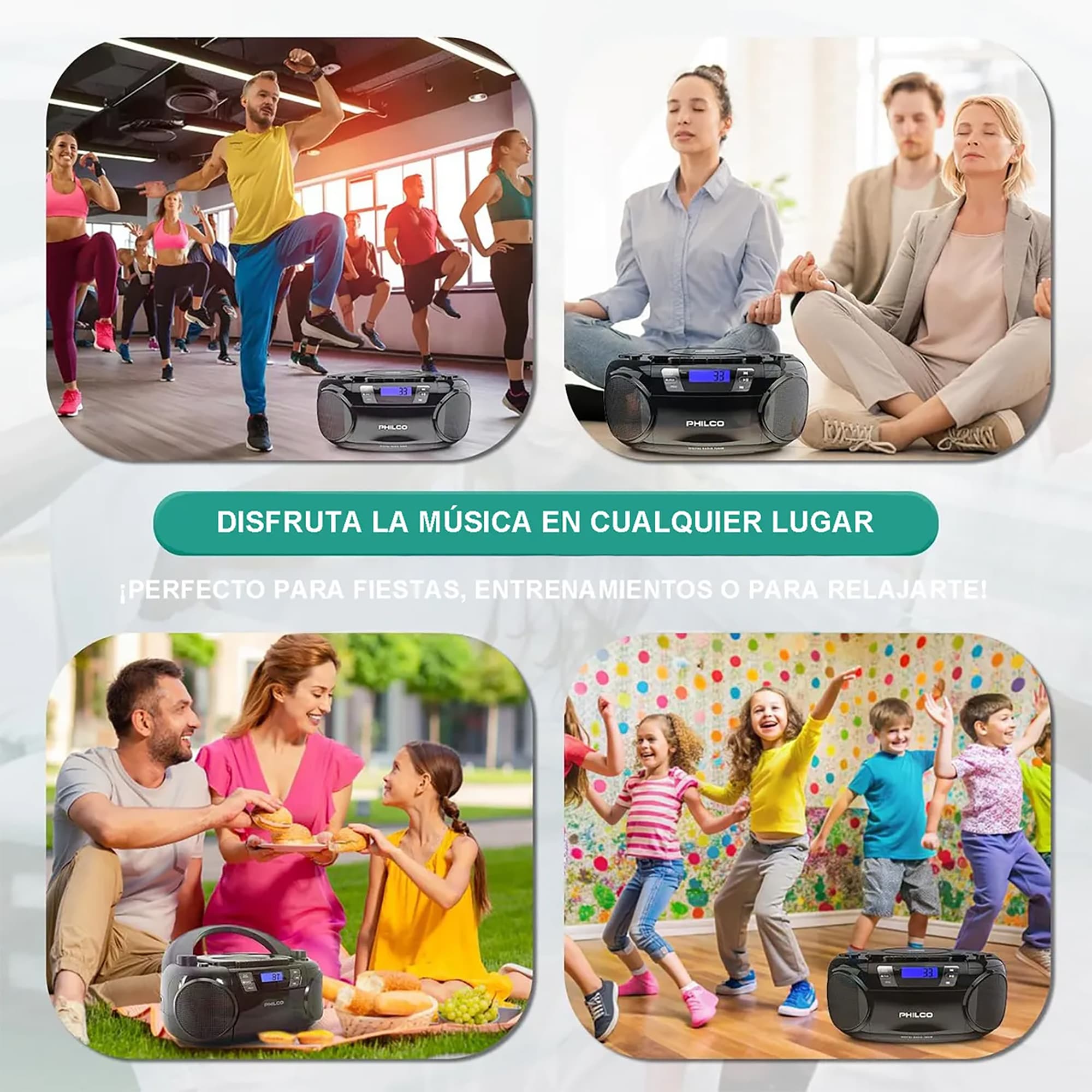 Radio Philco Boombox Bt 12w Estéreo FM CD MP3 - 7