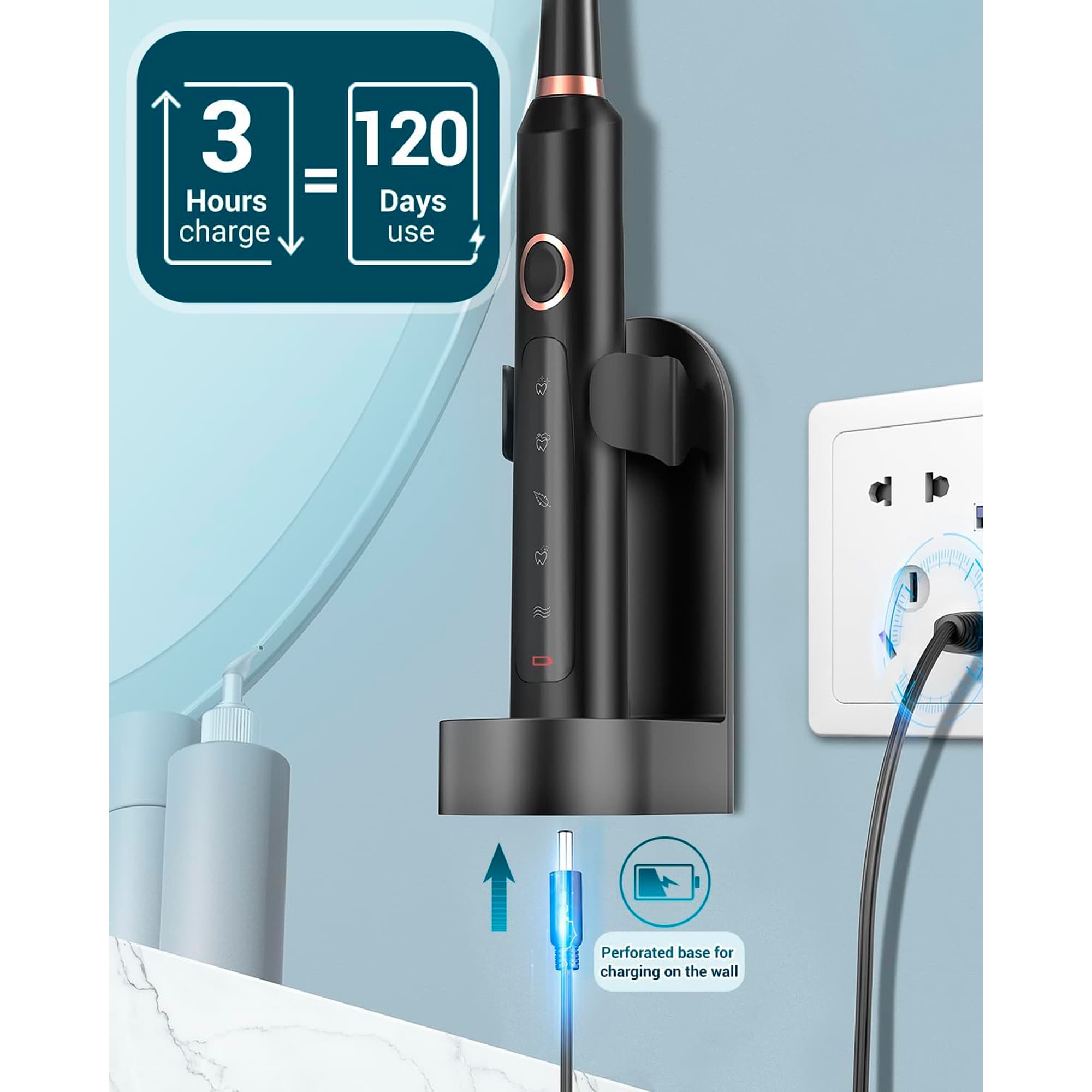 Cepillo De Dientes Eléctrico Rtauys M5 Sonic 41000vpm - 5