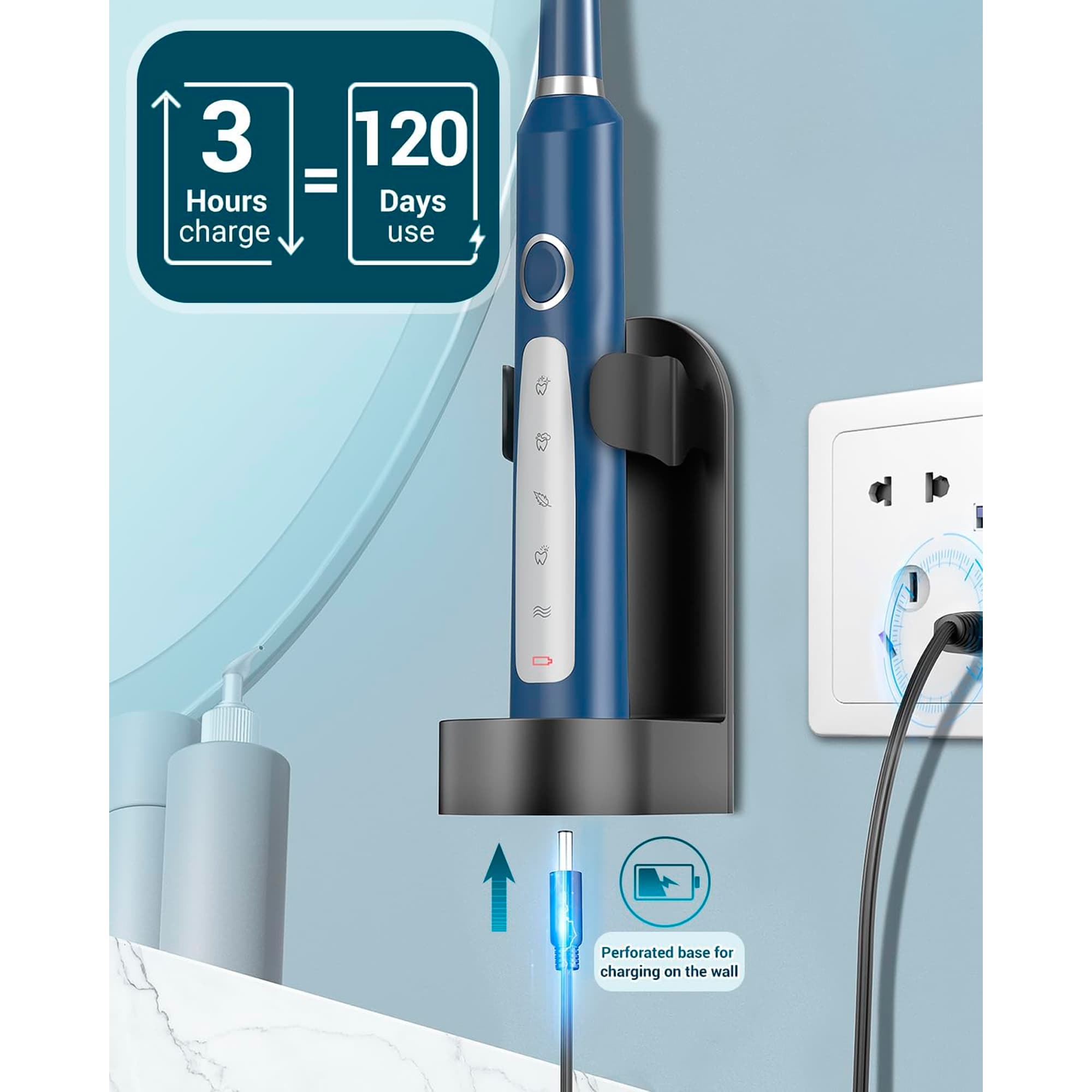 Cepillo De Dientes Eléctrico Rtauys M5 Sonic 41000vpm - 5