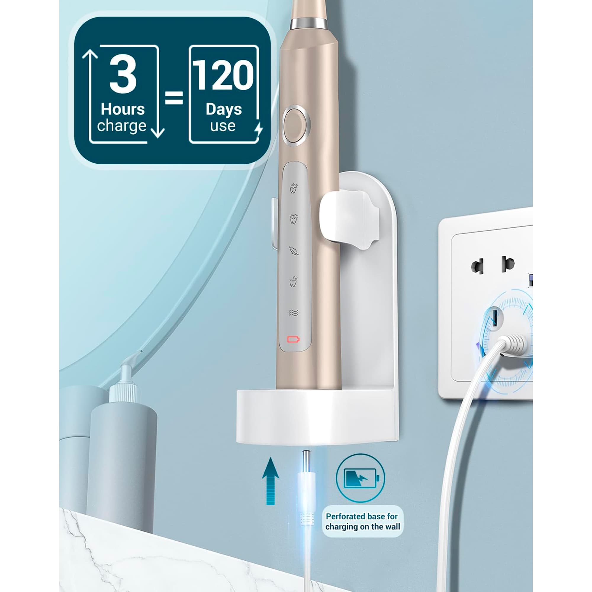 Cepillo De Dientes Eléctrico Rtauys M5 Sonic 41000vpm - 5
