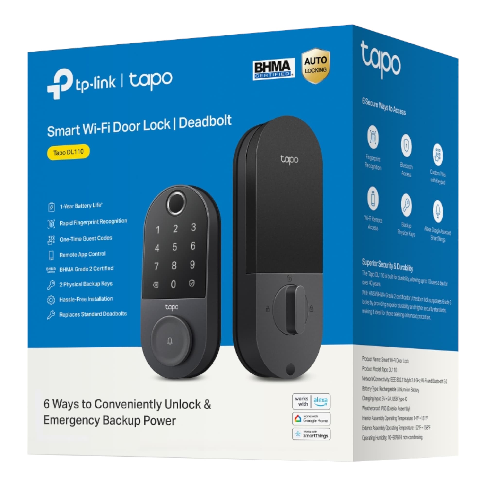 Cerradura Inteligente Tapo Dl110 Wi-Fi Huella Códigos Celular - 8