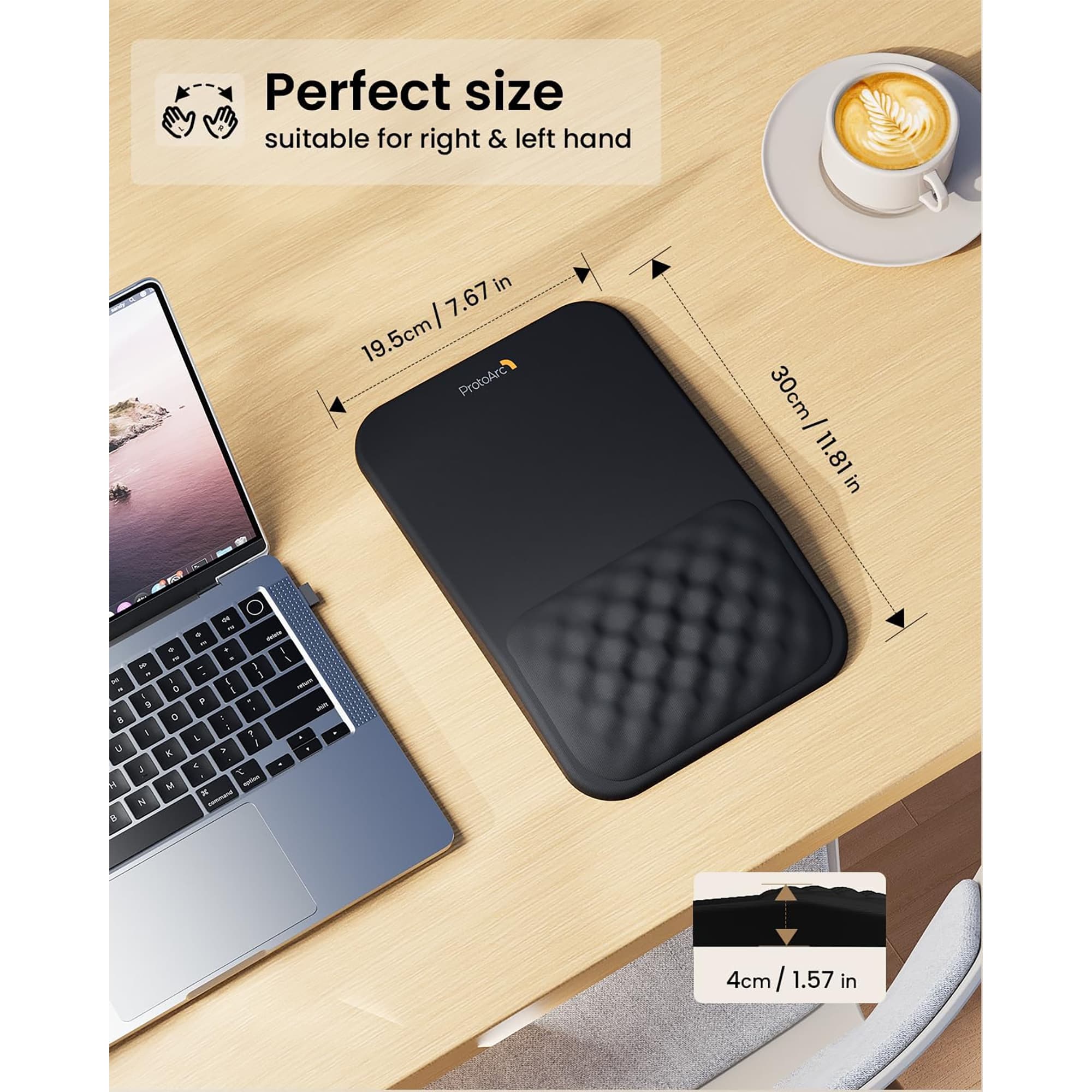 Mousepad Ergonómico Protoarc Mp50 Con Reposamuñeca - 7