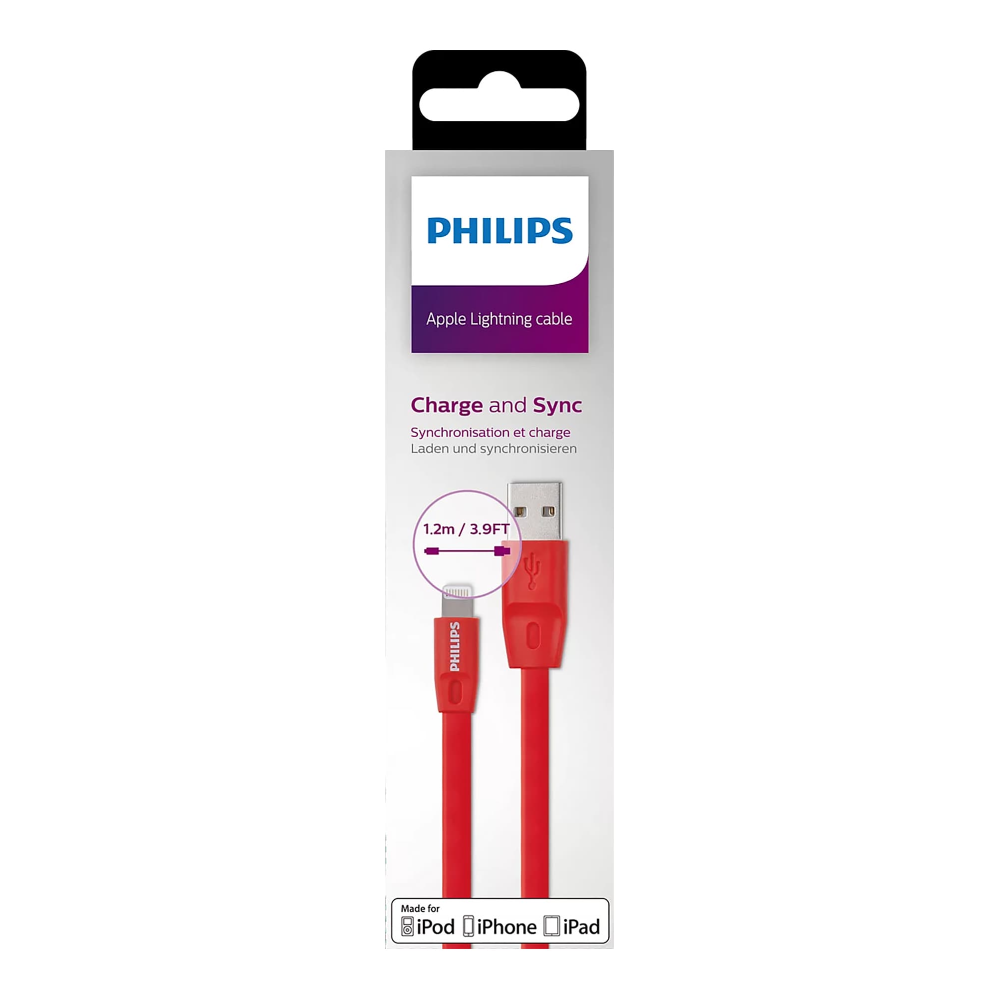 Cable Usb A - Lightning Philips Dlc2508c 1,2m - 2