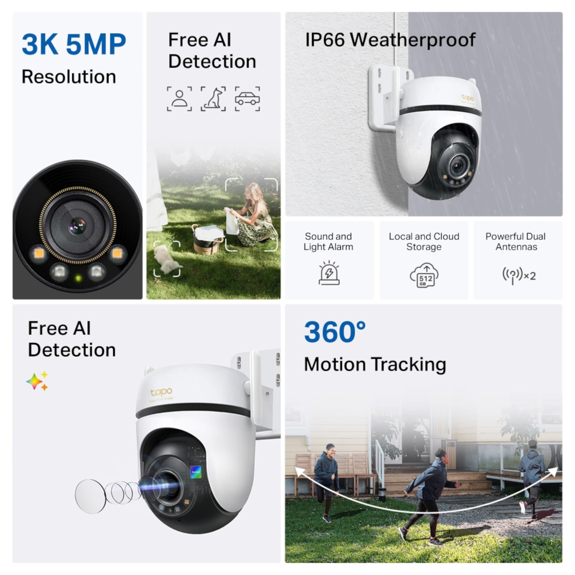 Cámara De Seguridad Tp-Link Tapo C530ws Exterior Visión Nocturna 3K 360° - 5